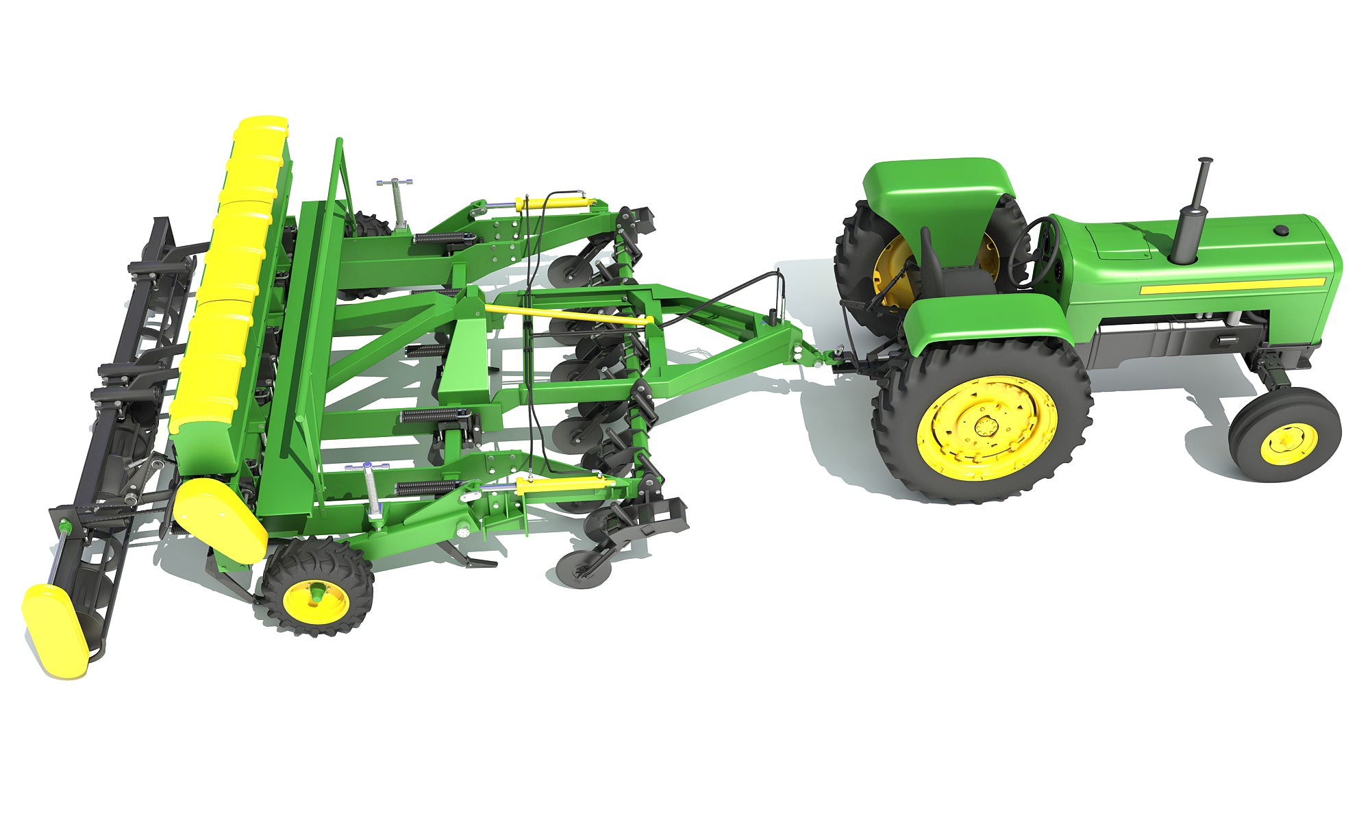 Disc Harrow Tractor 3D Models