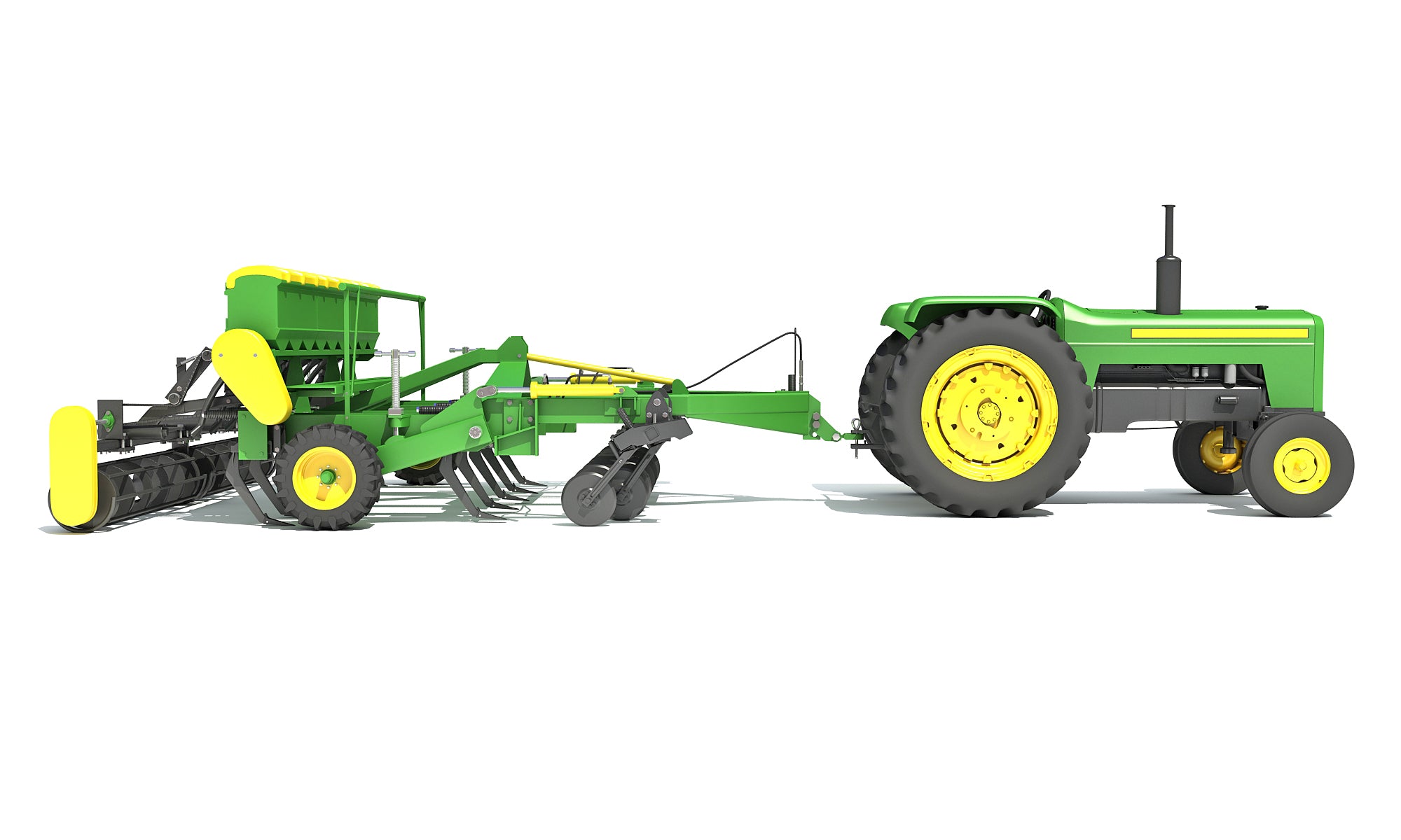Disc Harrow Tractor 3D Models