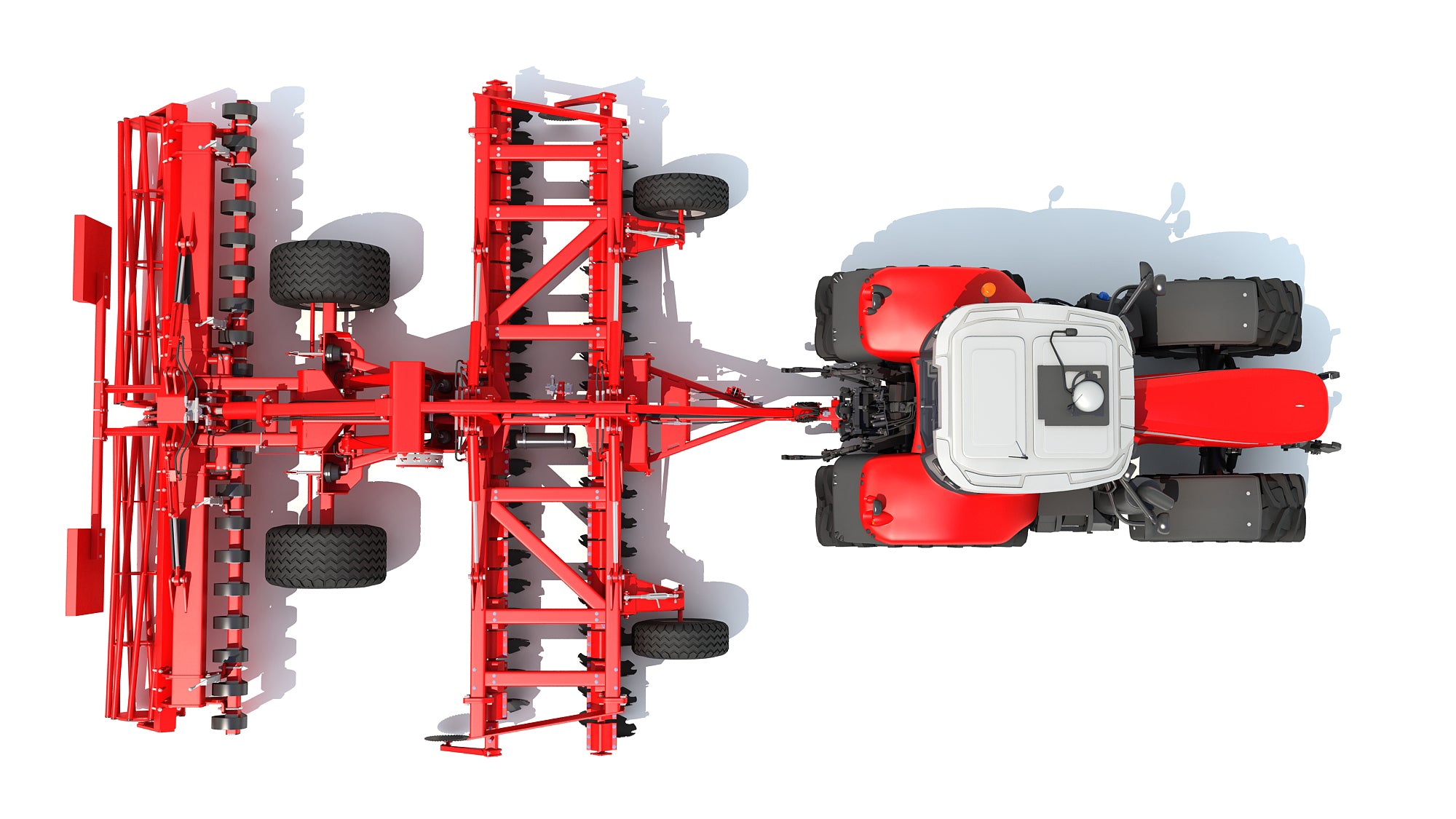 Tractor with Trailed Disc Harrow