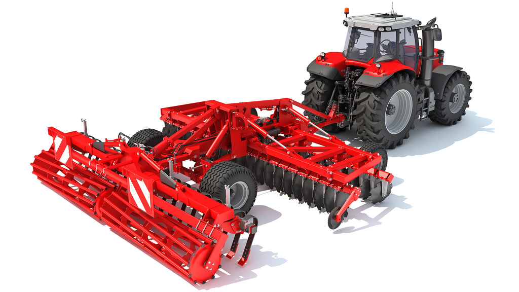 Tractor with Trailed Disc Harrow