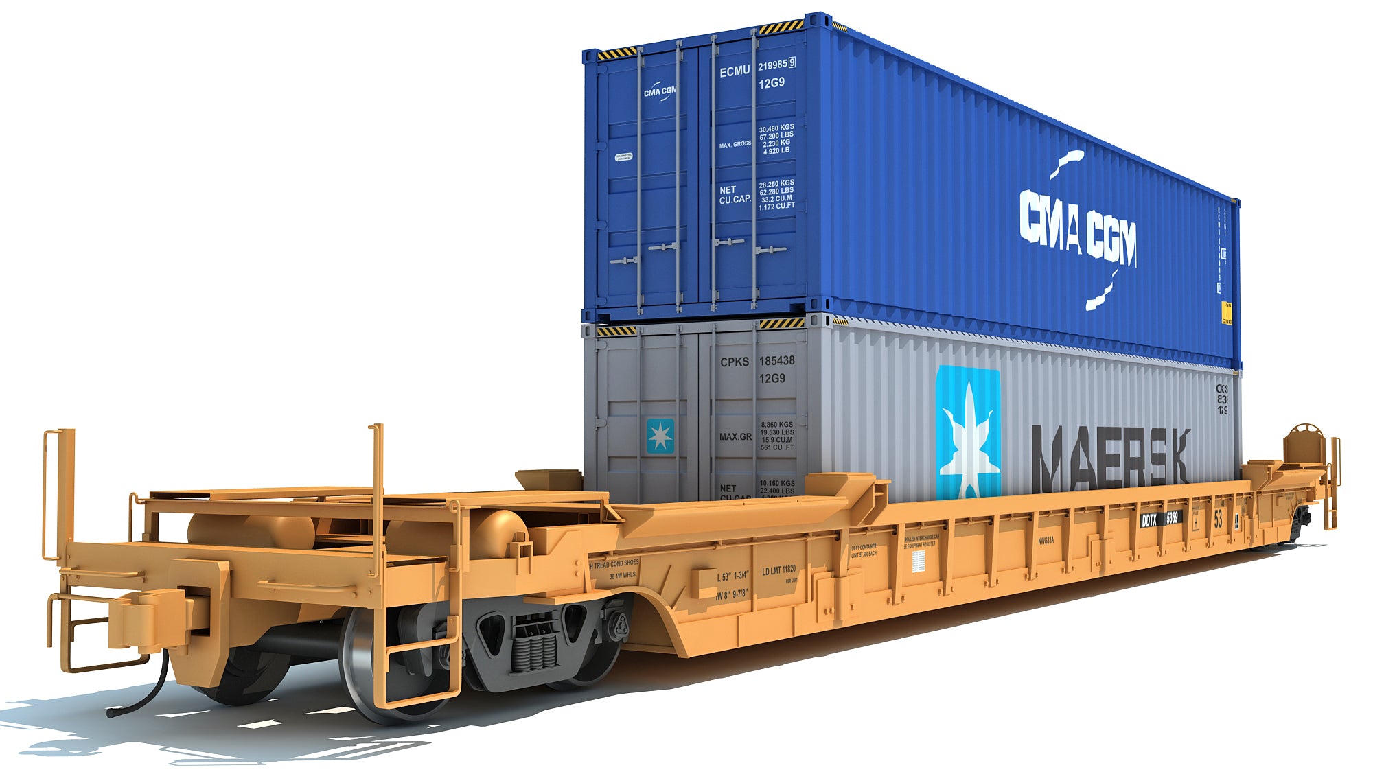 Railroad Double Stack Car