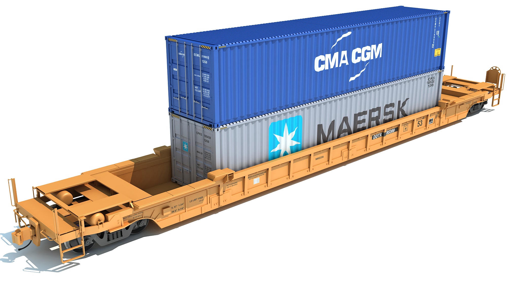 Railroad Double Stack Car