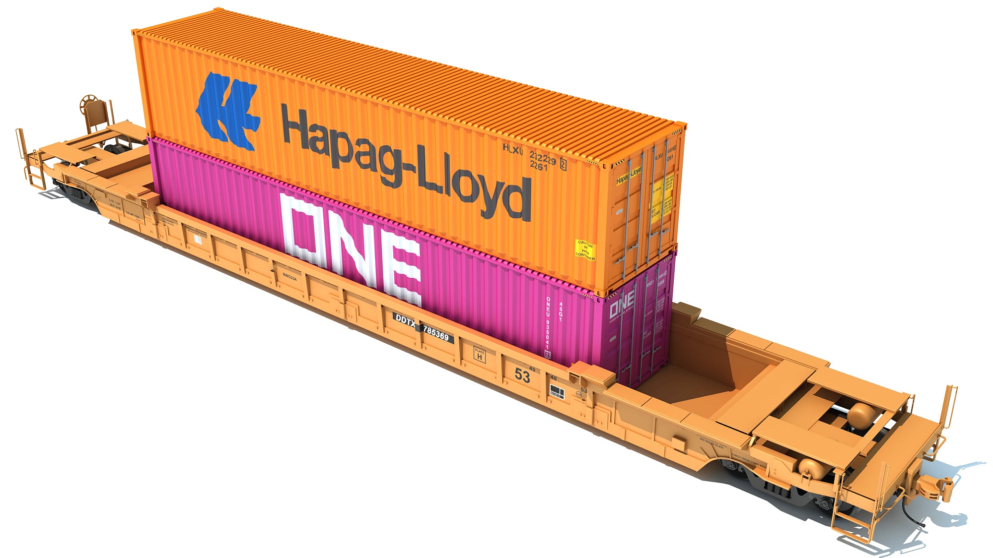 Double Stack Train Car - 3D Trains – 3D Horse
