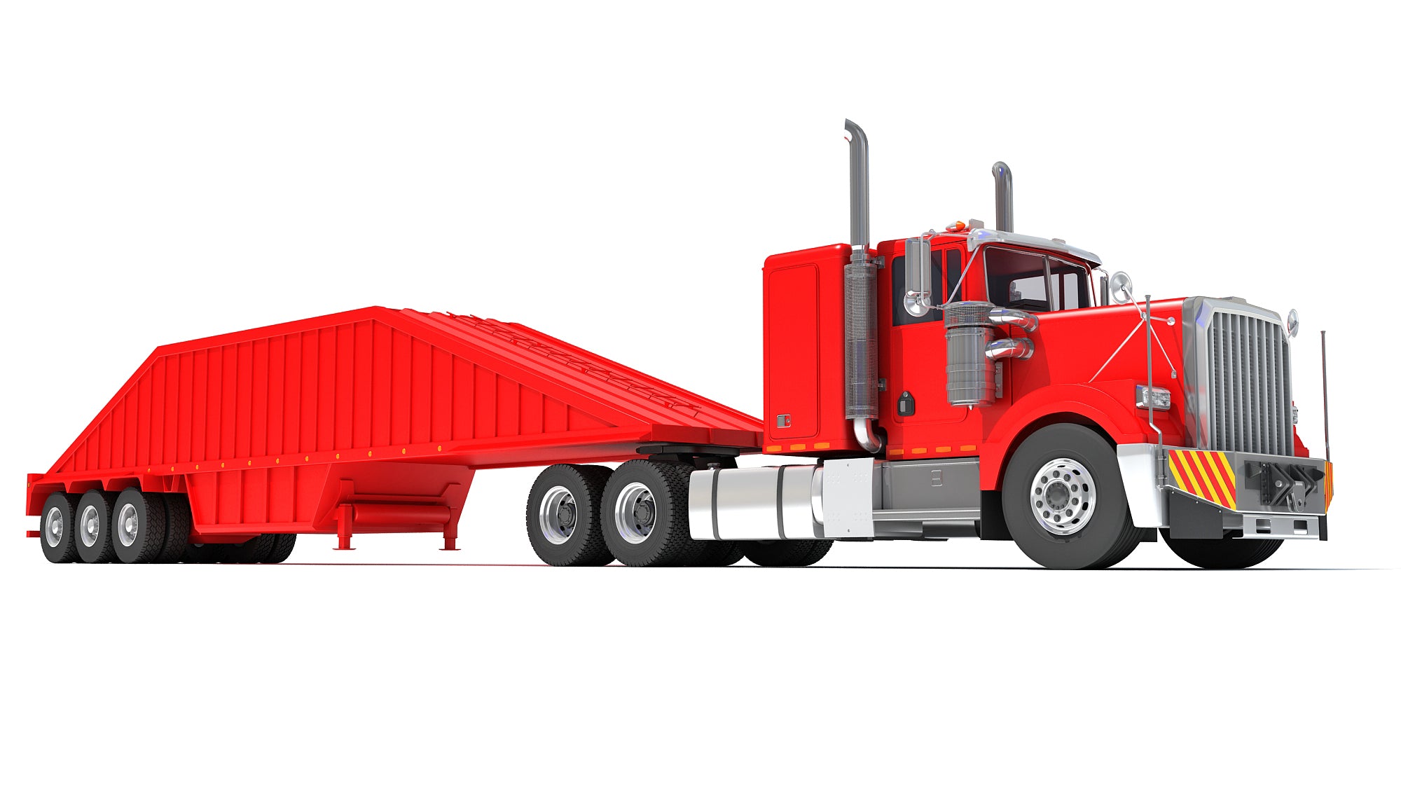 Truck with Bottom Dump Trailer