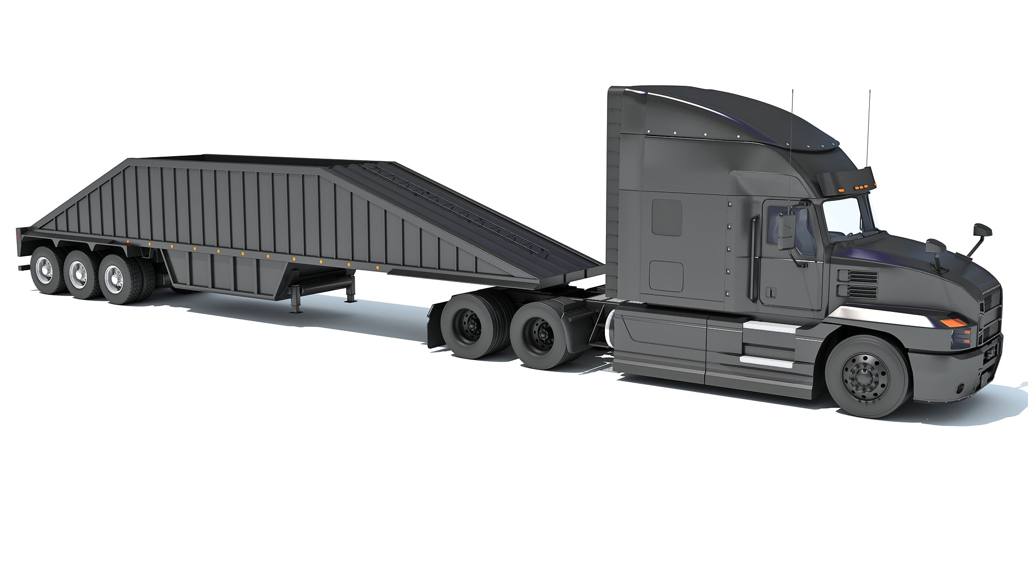 Truck with Bottom Dump Trailer