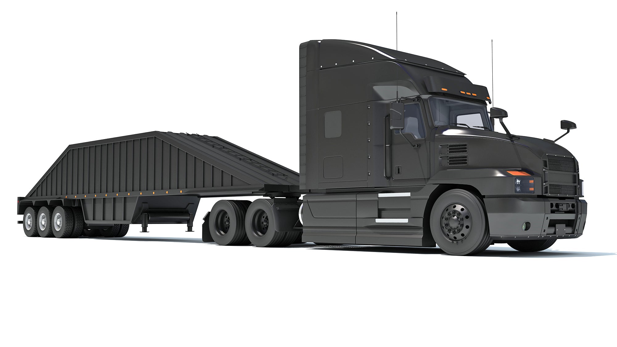 Truck with Bottom Dump Trailer