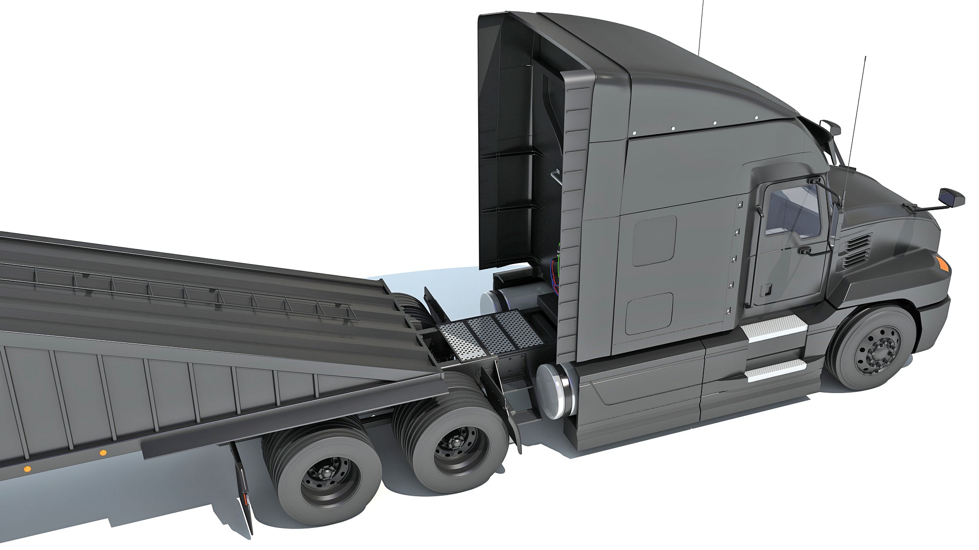 Truck with Bottom Dump Trailer