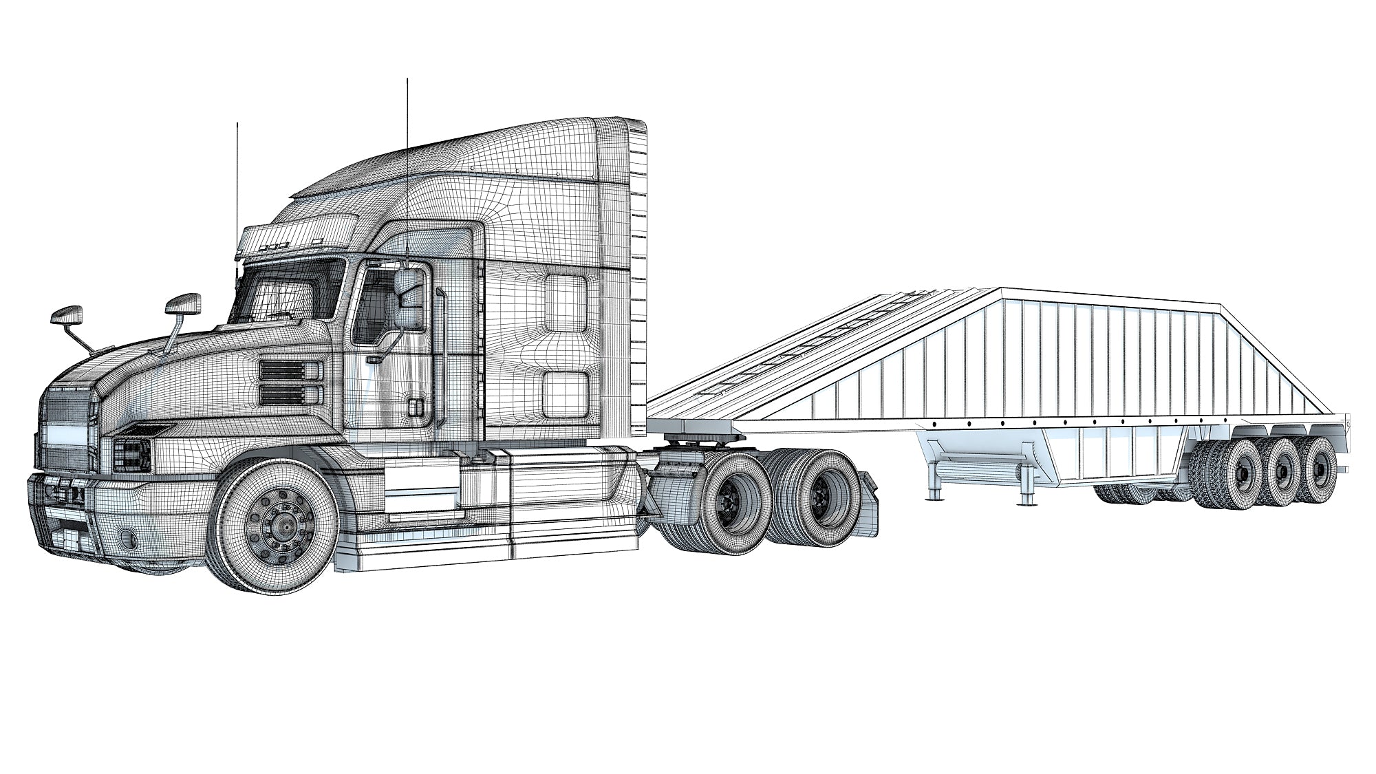 Truck with Bottom Dump Trailer