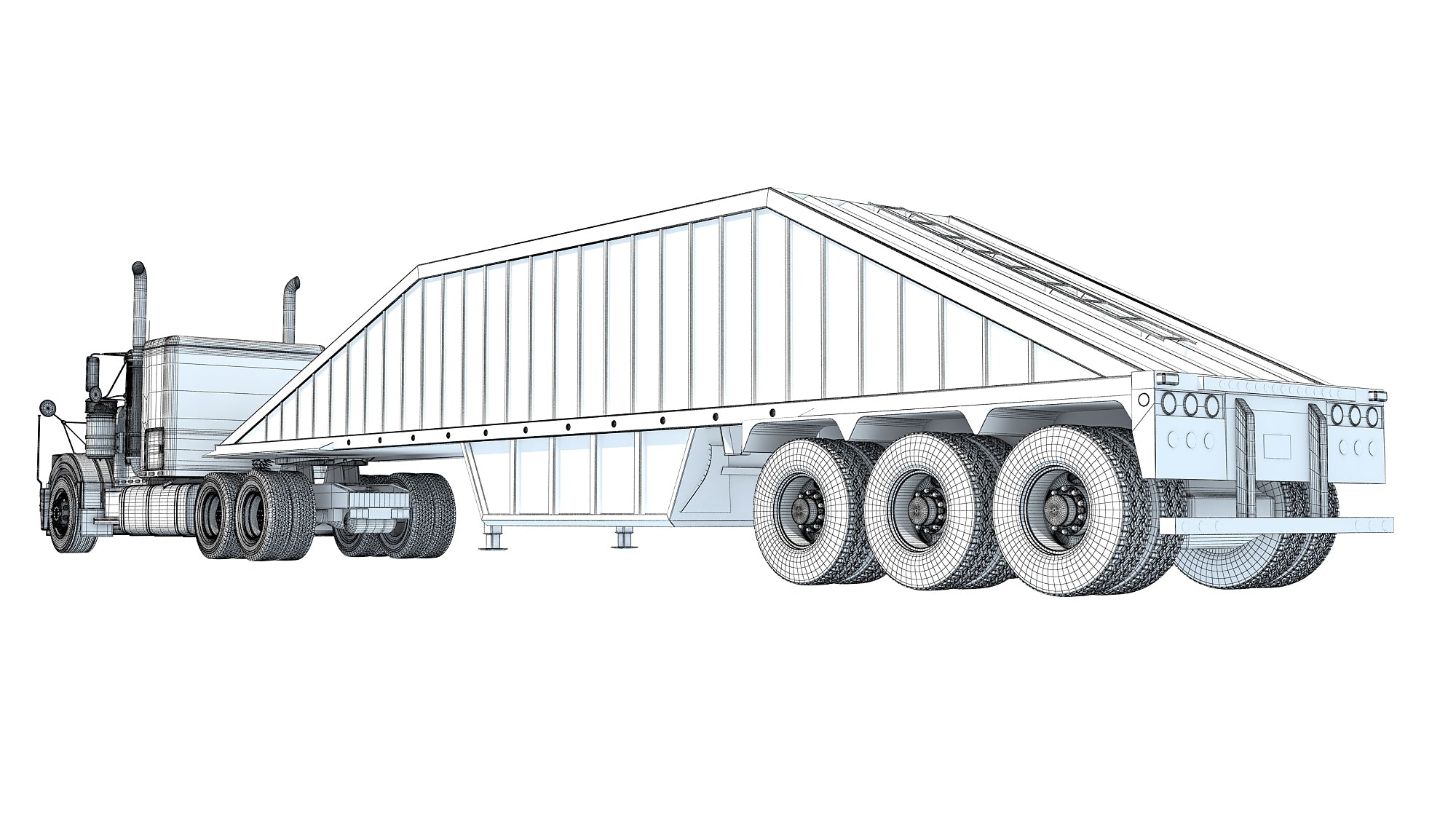 Truck with Bottom Dump Trailer