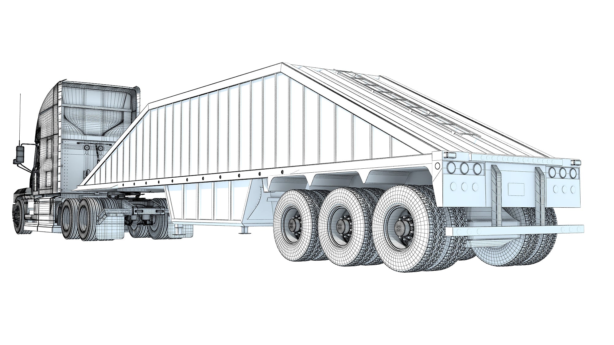 Truck with Bottom Dump Trailer