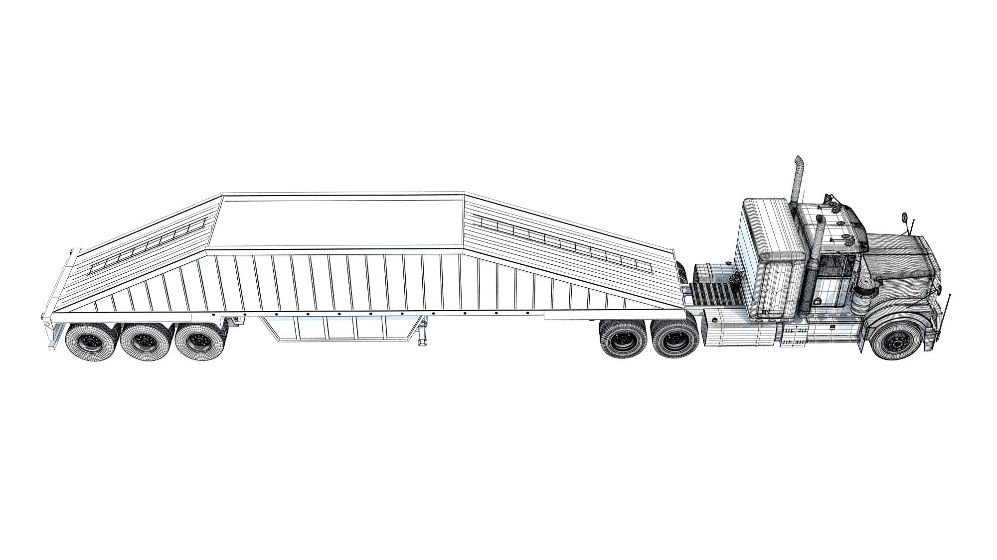Truck with Bottom Dump Trailer