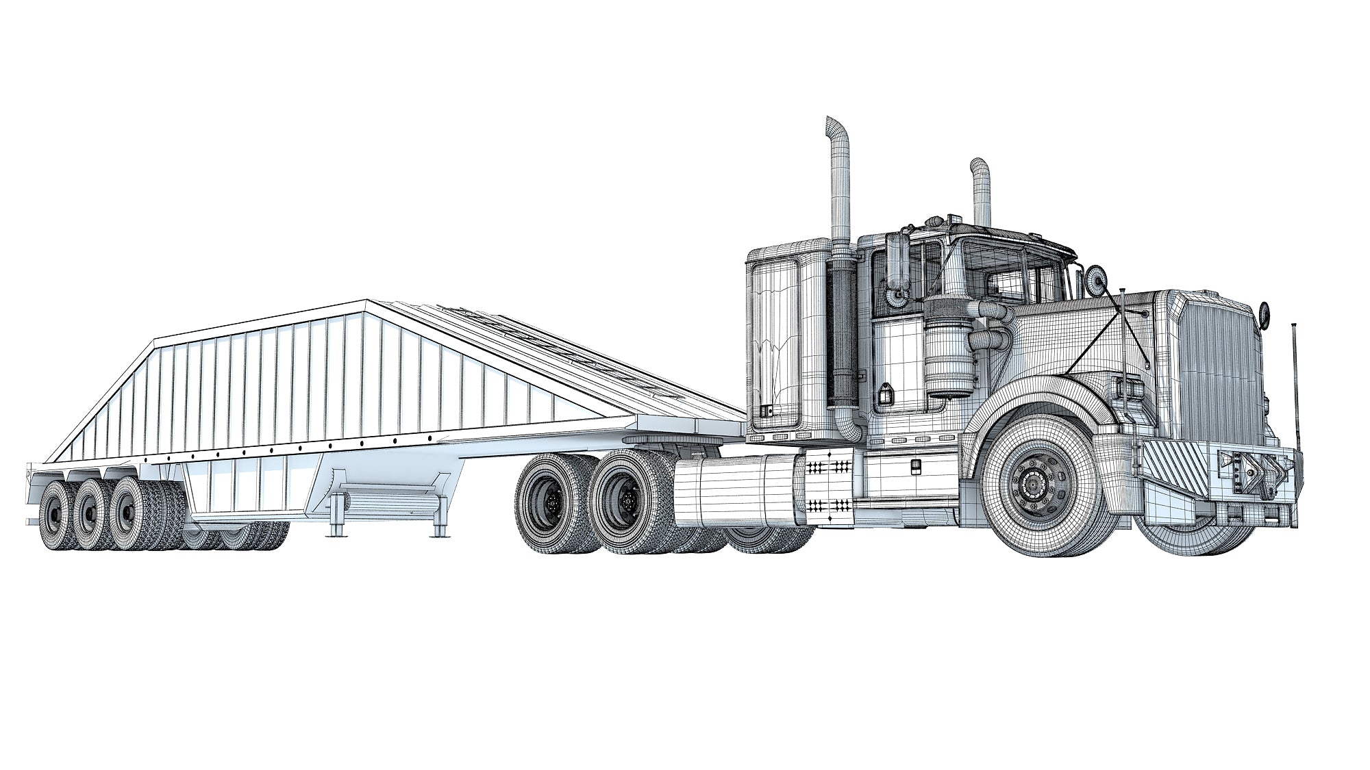 Truck with Bottom Dump Trailer