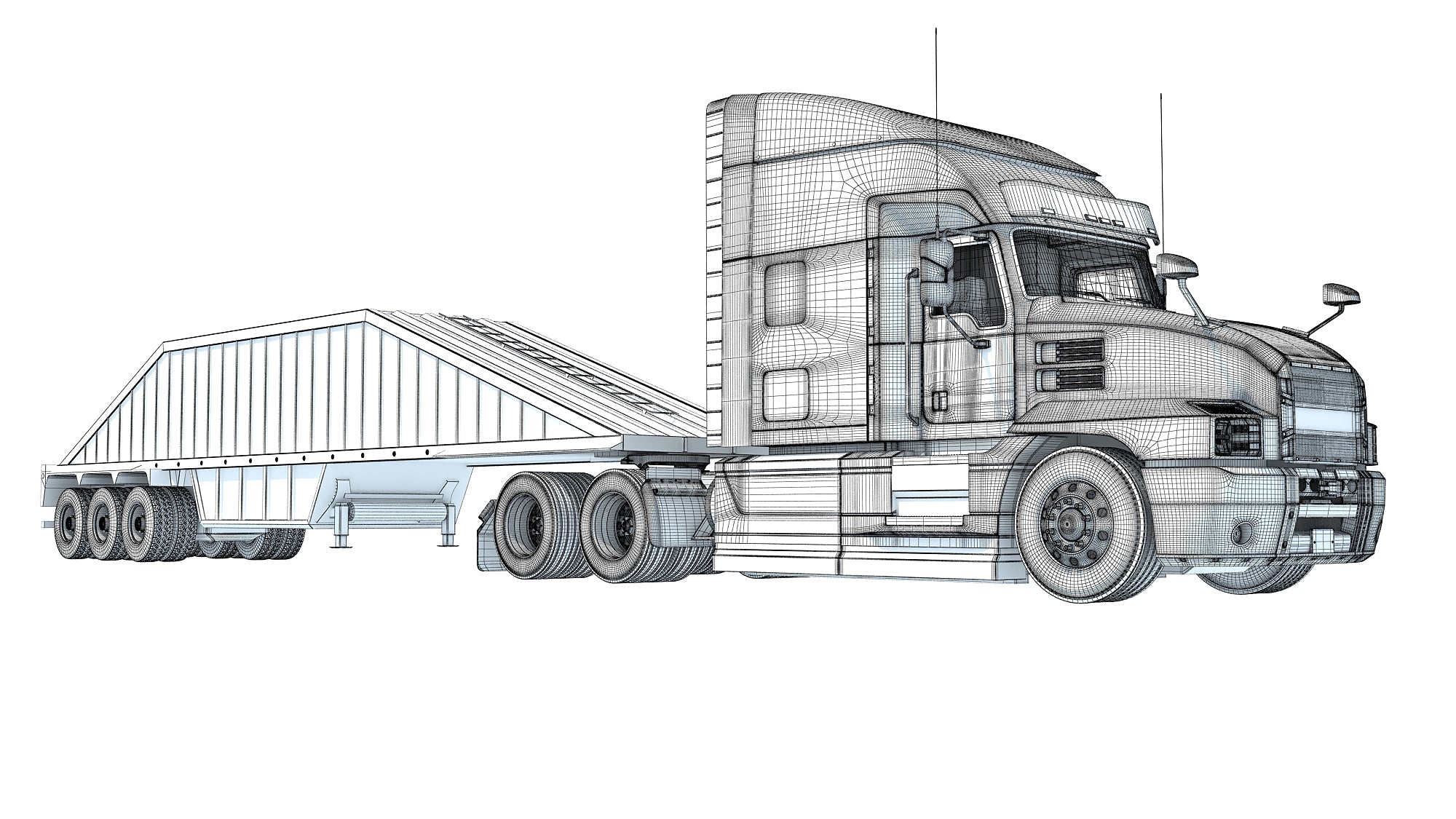 Truck with Bottom Dump Trailer