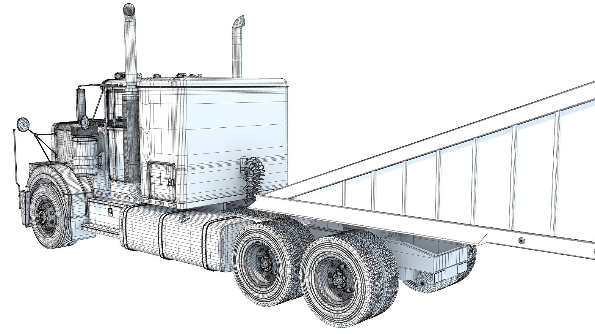 Truck with Bottom Dump Trailer