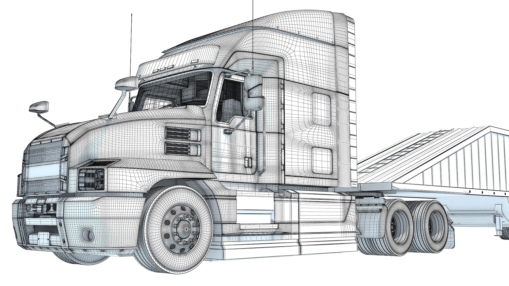 Truck with Bottom Dump Trailer