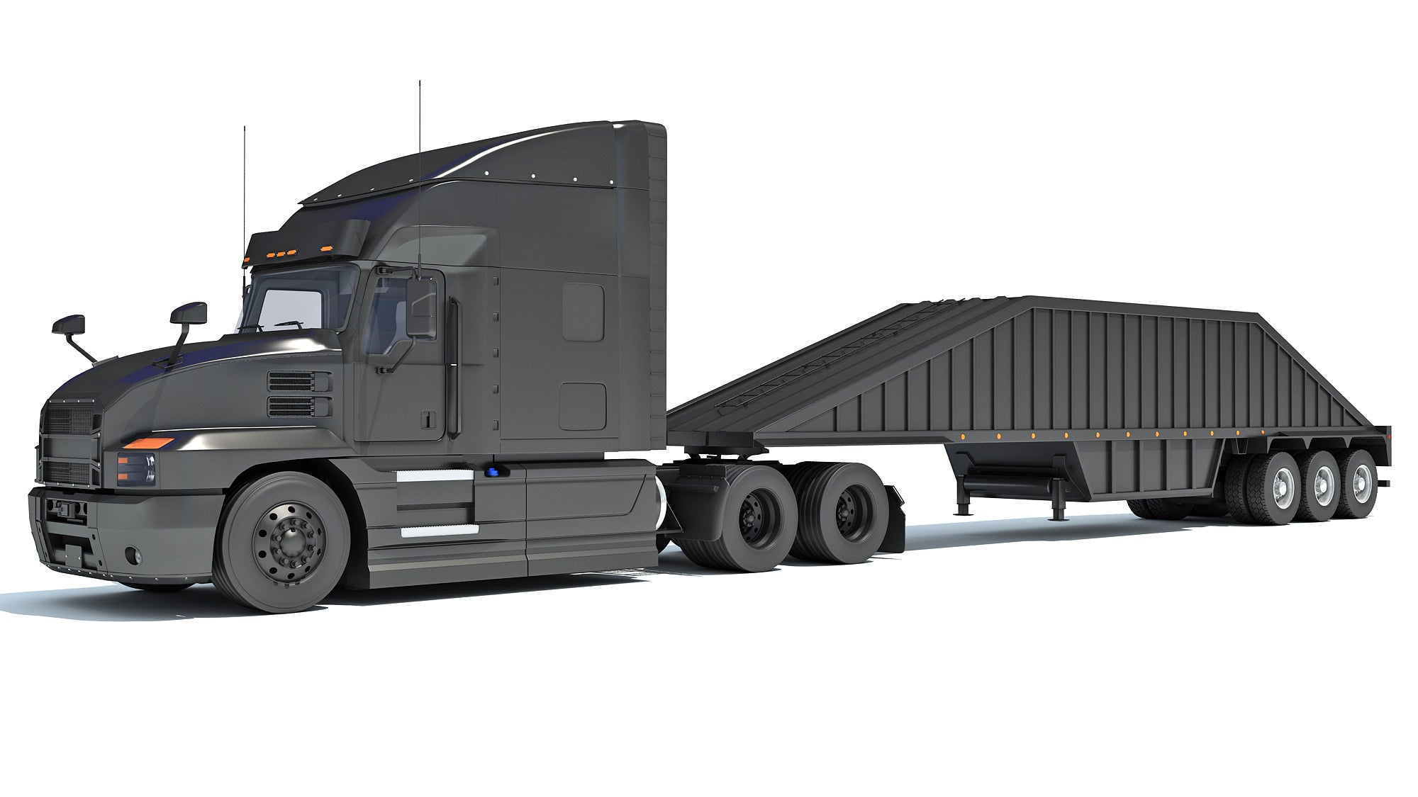 Truck with Bottom Dump Trailer