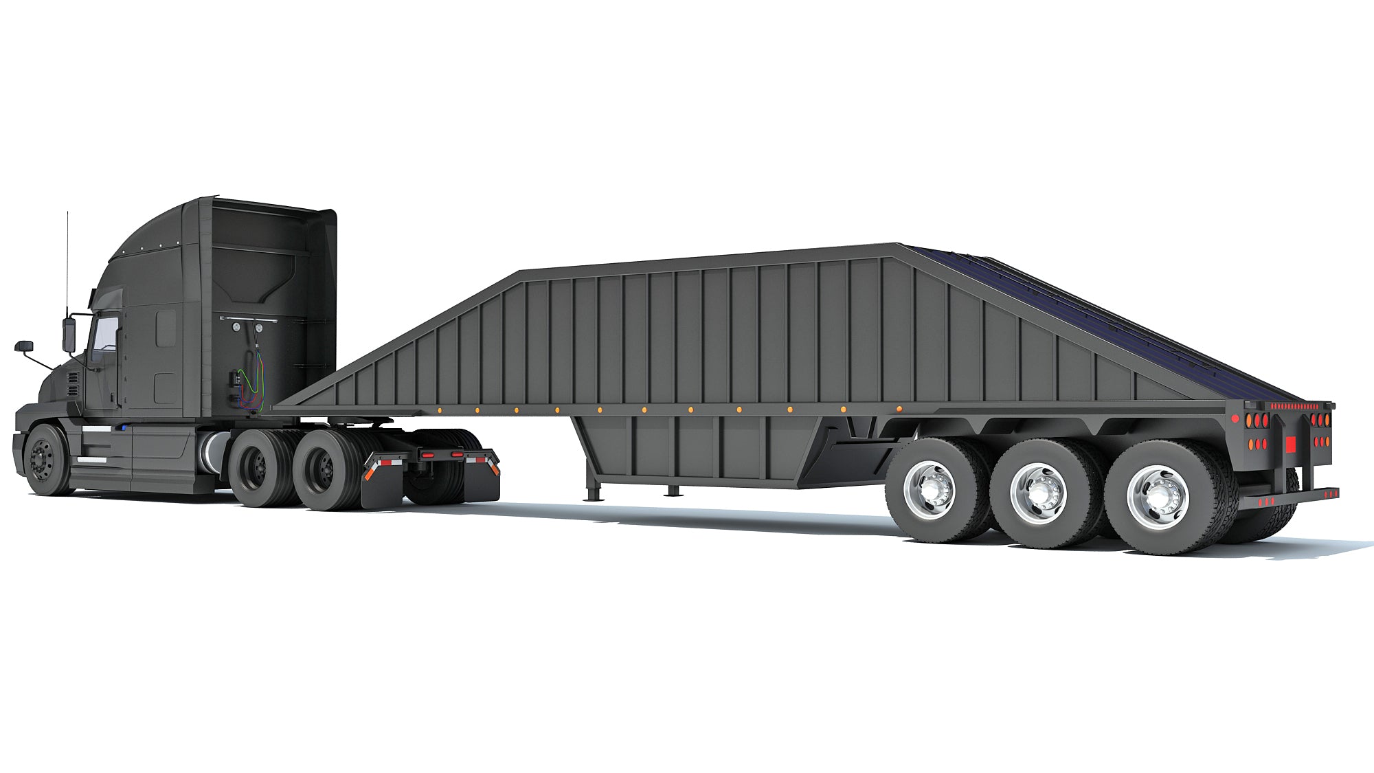 Black Truck with Tipper Trailer