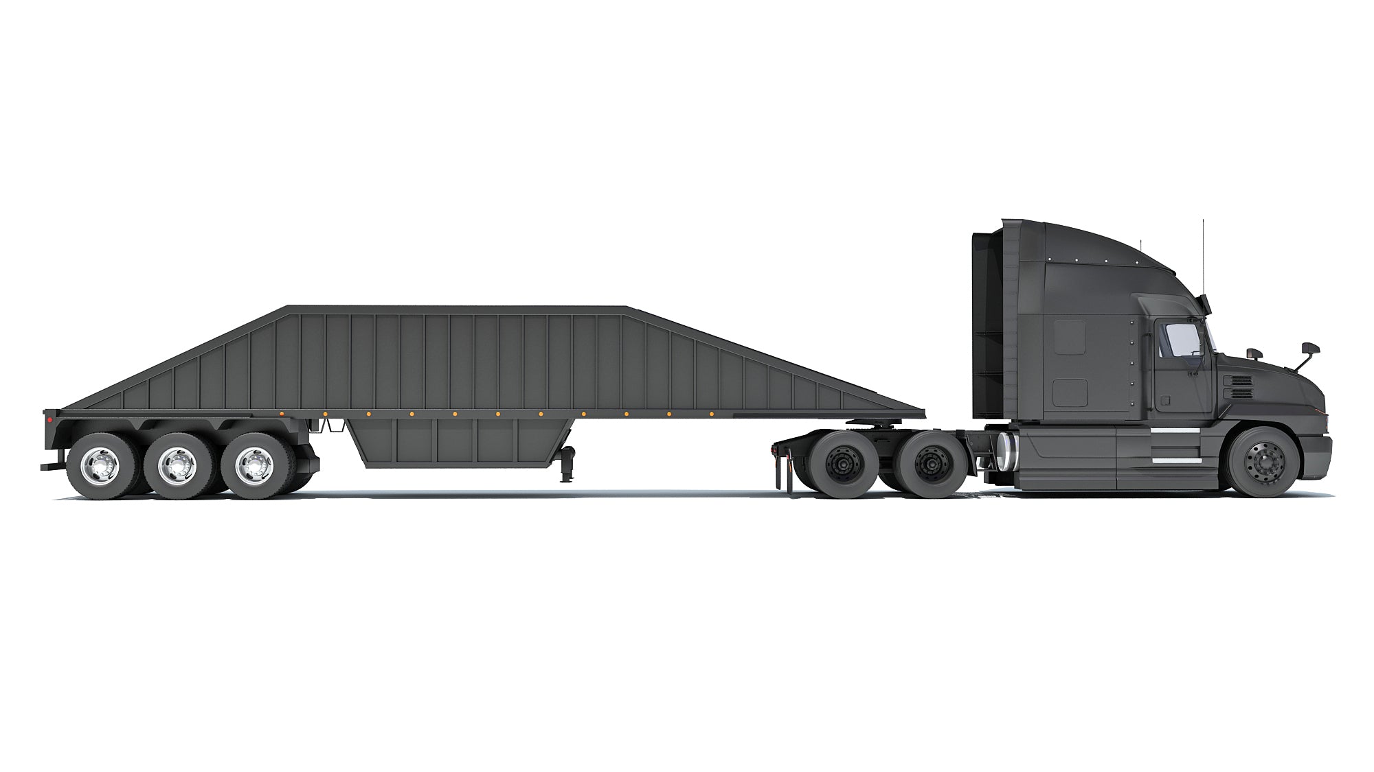 Black Truck with Tipper Trailer