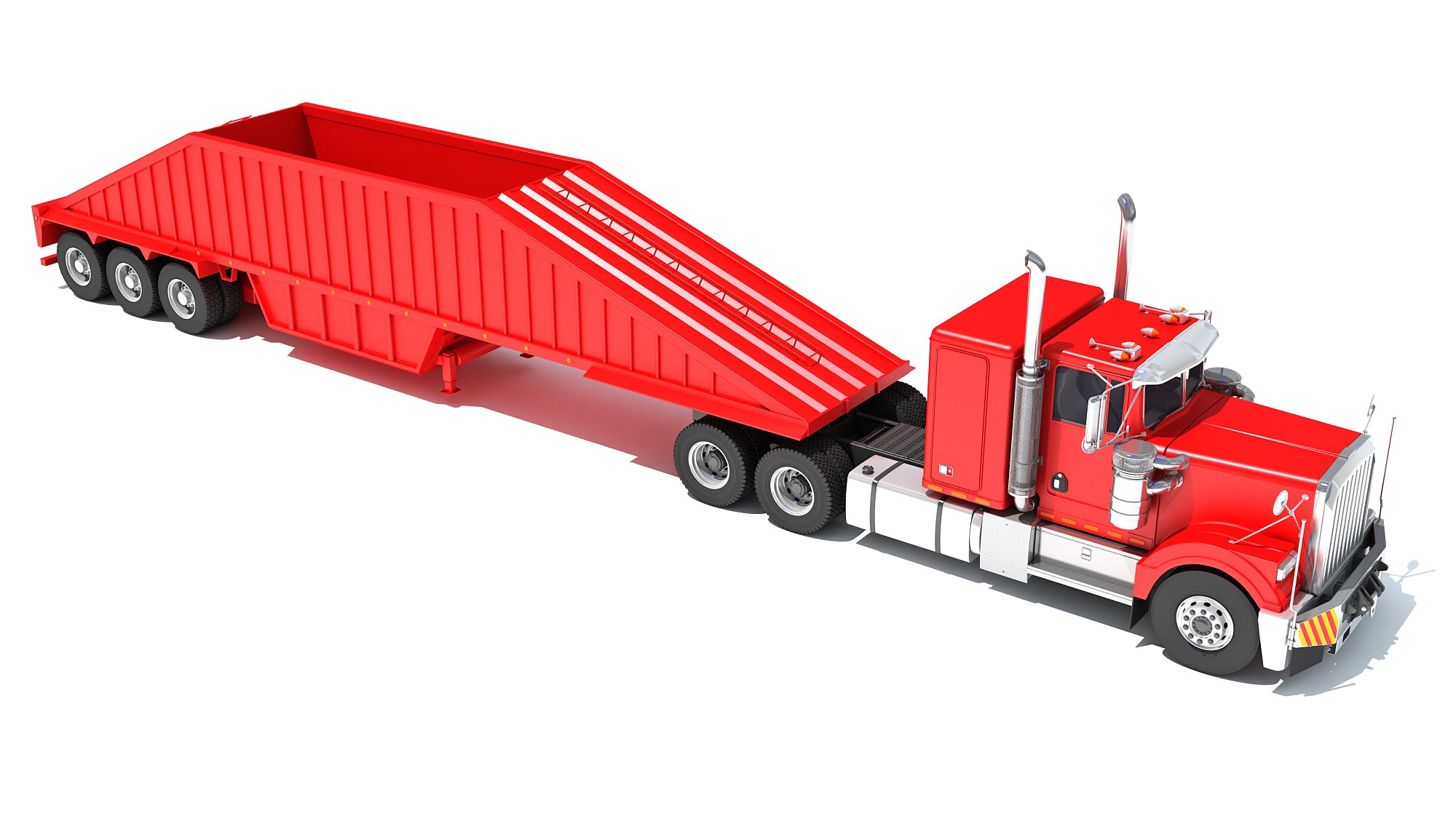 Truck with Bottom Dump Trailer