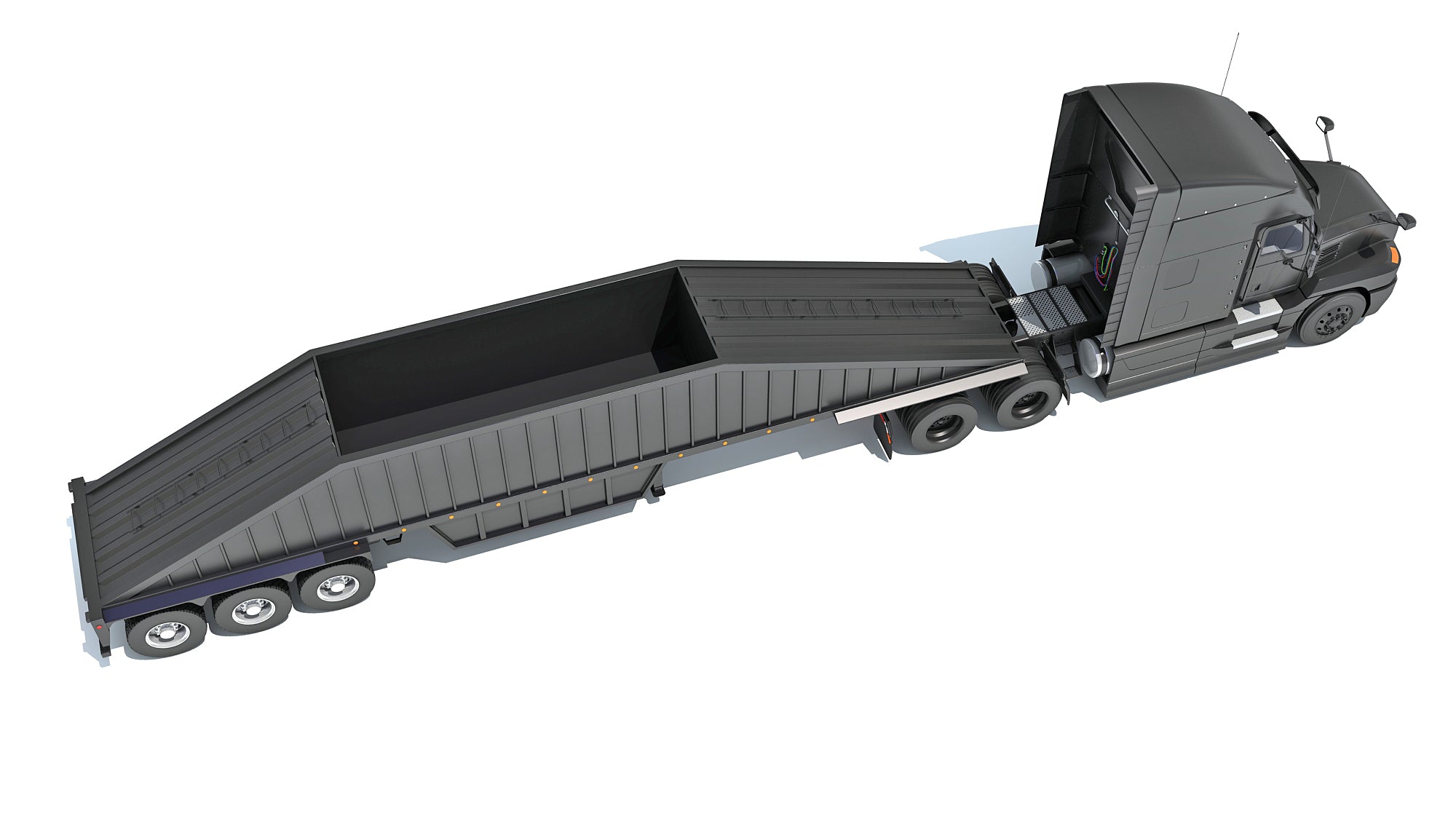 Truck with Bottom Dump Trailer