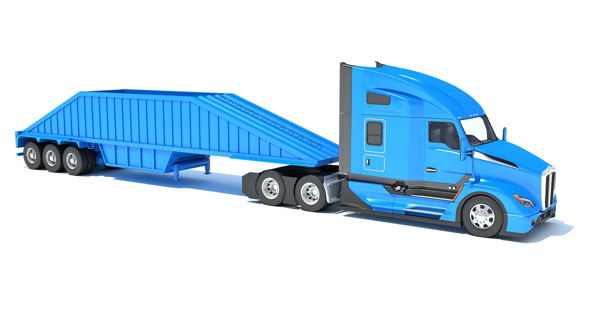 Truck with Bottom Dump Trailer