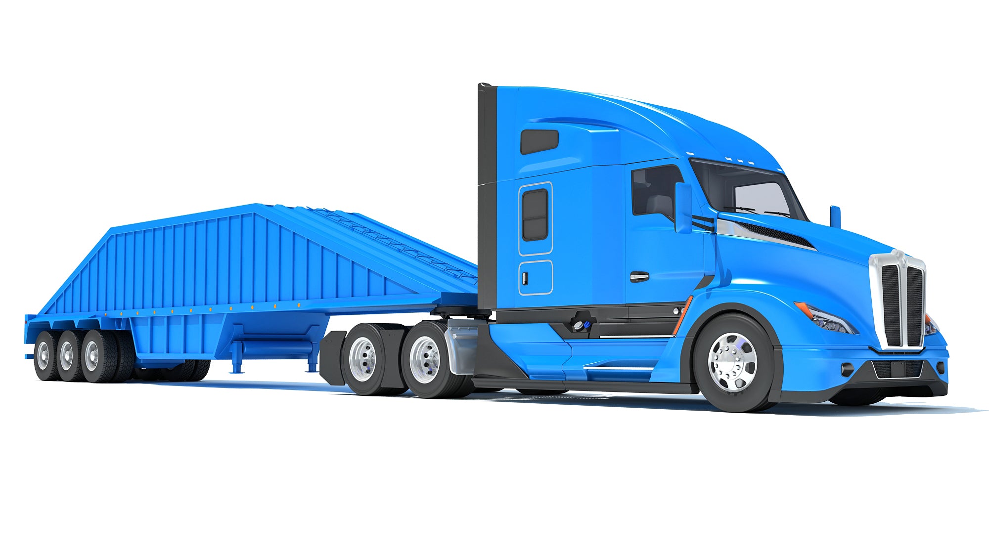 Truck with Bottom Dump Trailer
