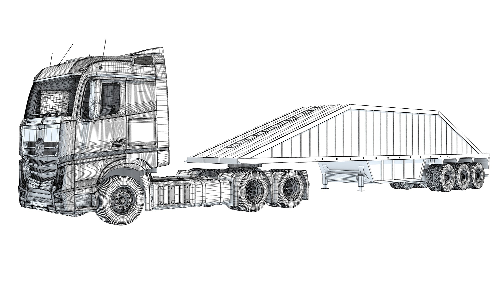 Truck with Bottom Dump Trailer