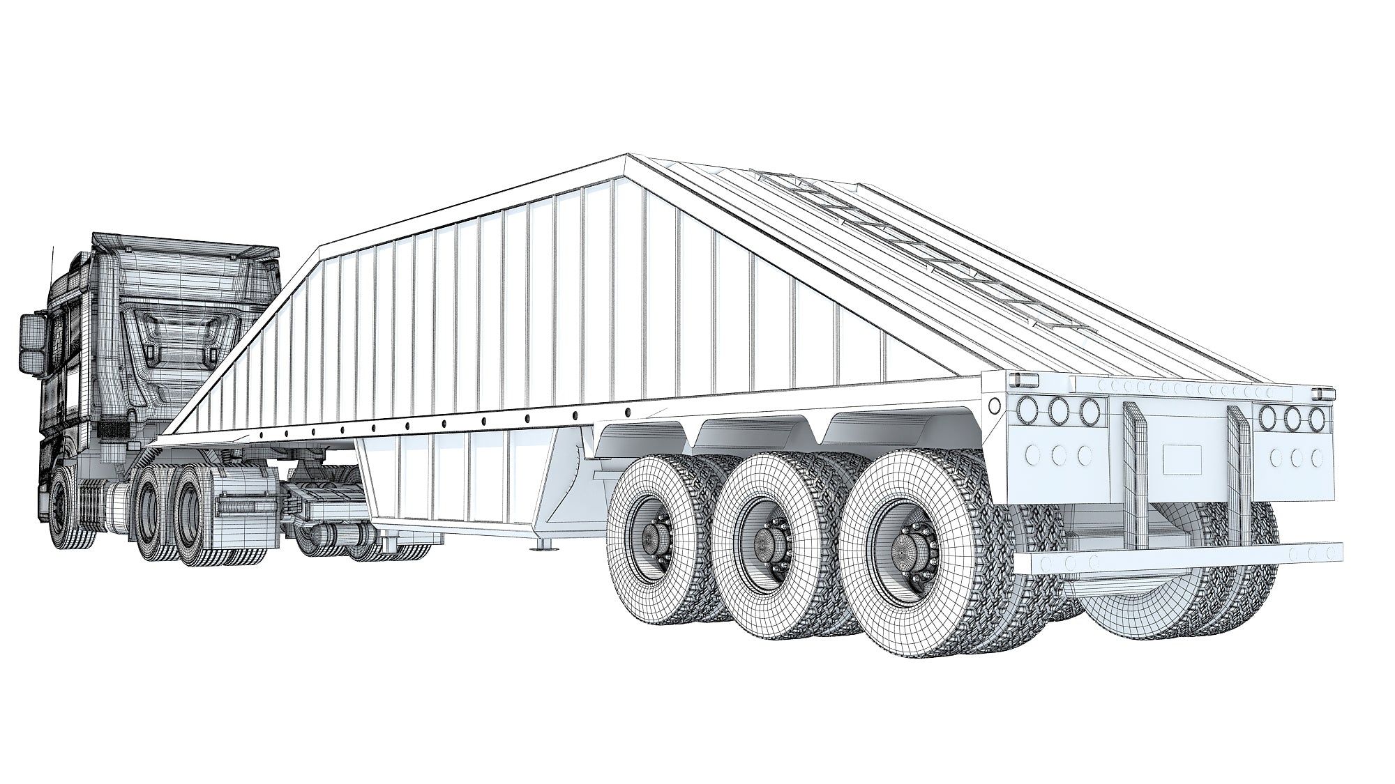 Truck with Bottom Dump Trailer