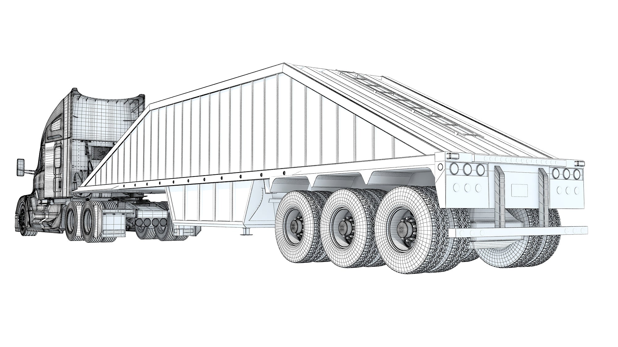 Truck with Bottom Dump Trailer