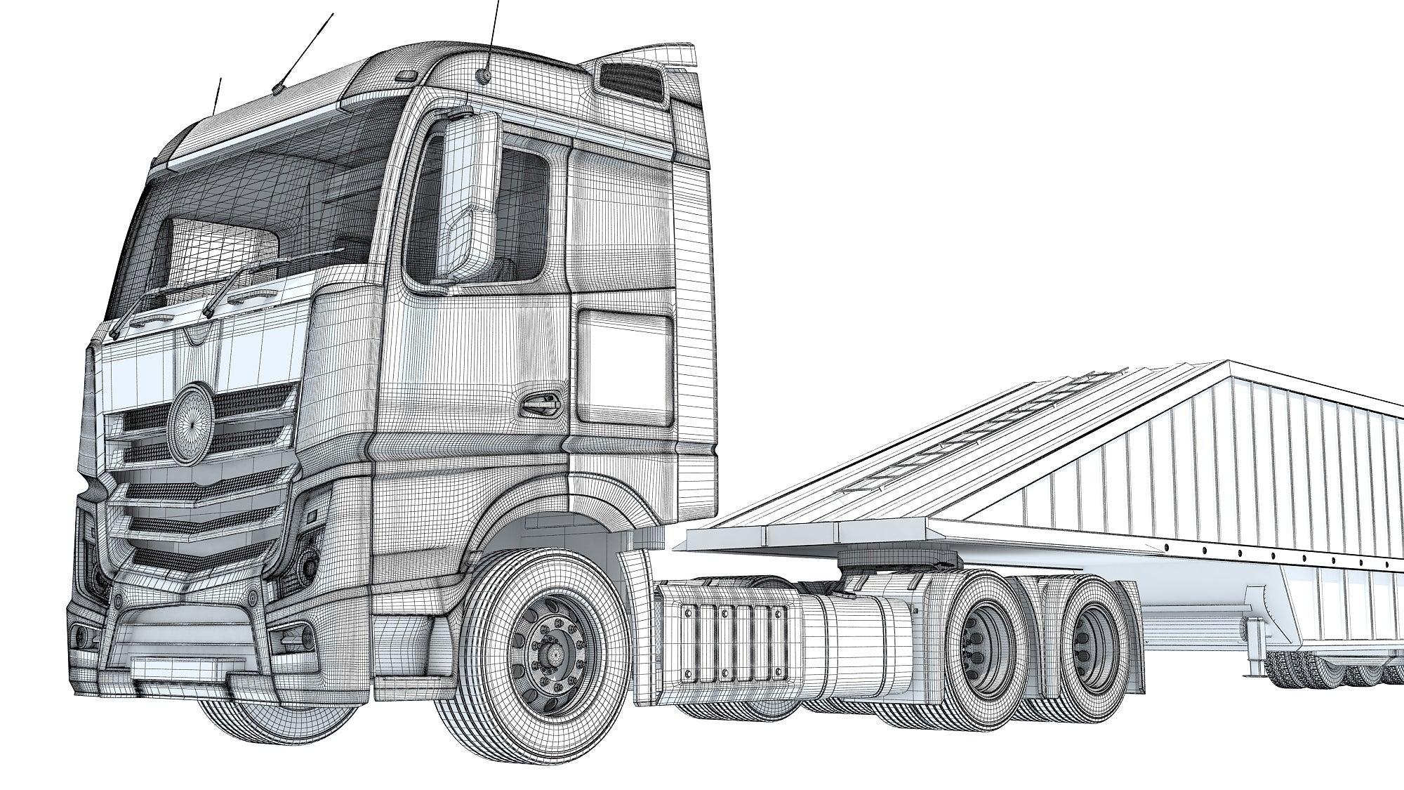 Truck with Bottom Dump Trailer