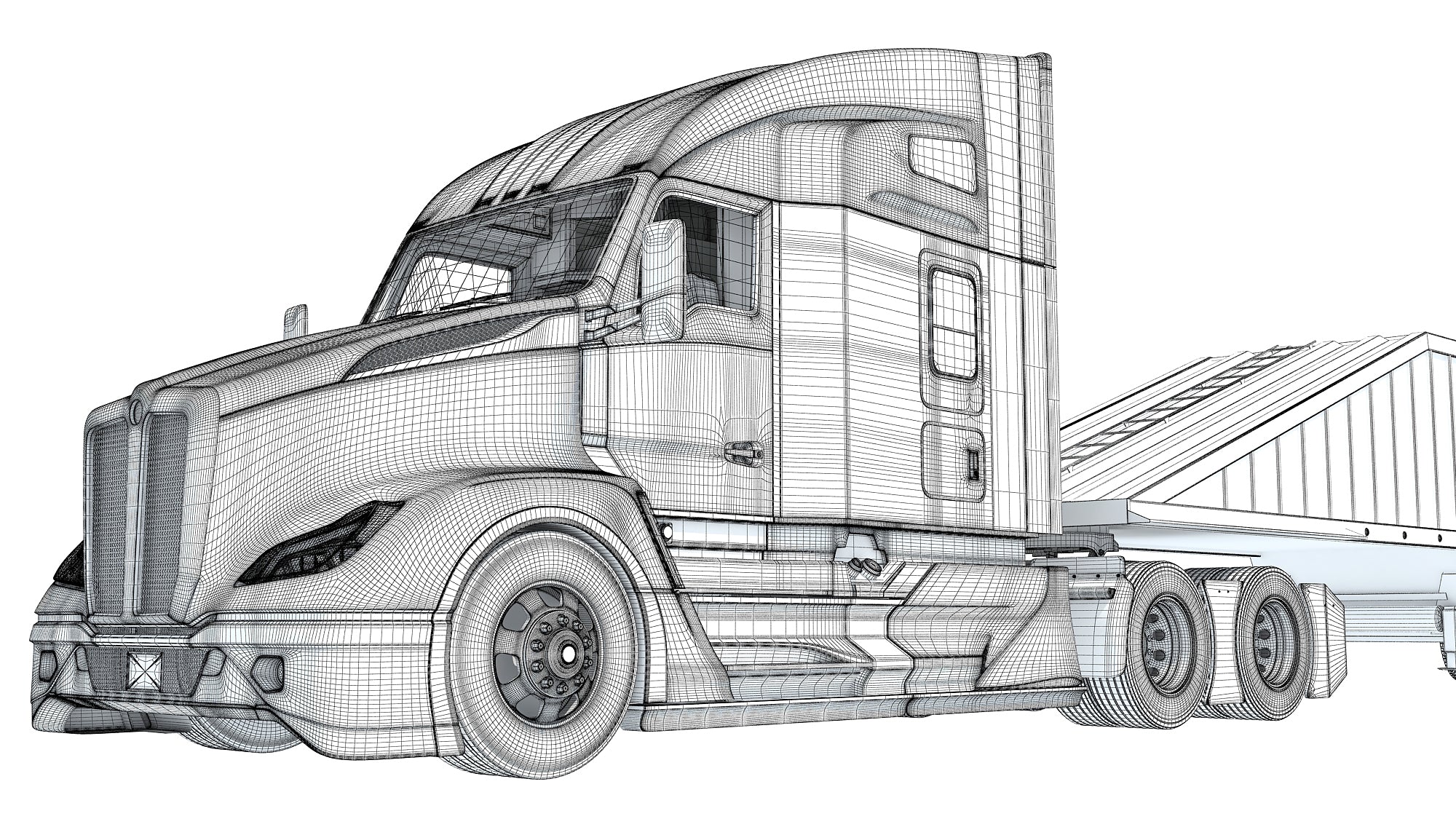 Truck with Bottom Dump Trailer
