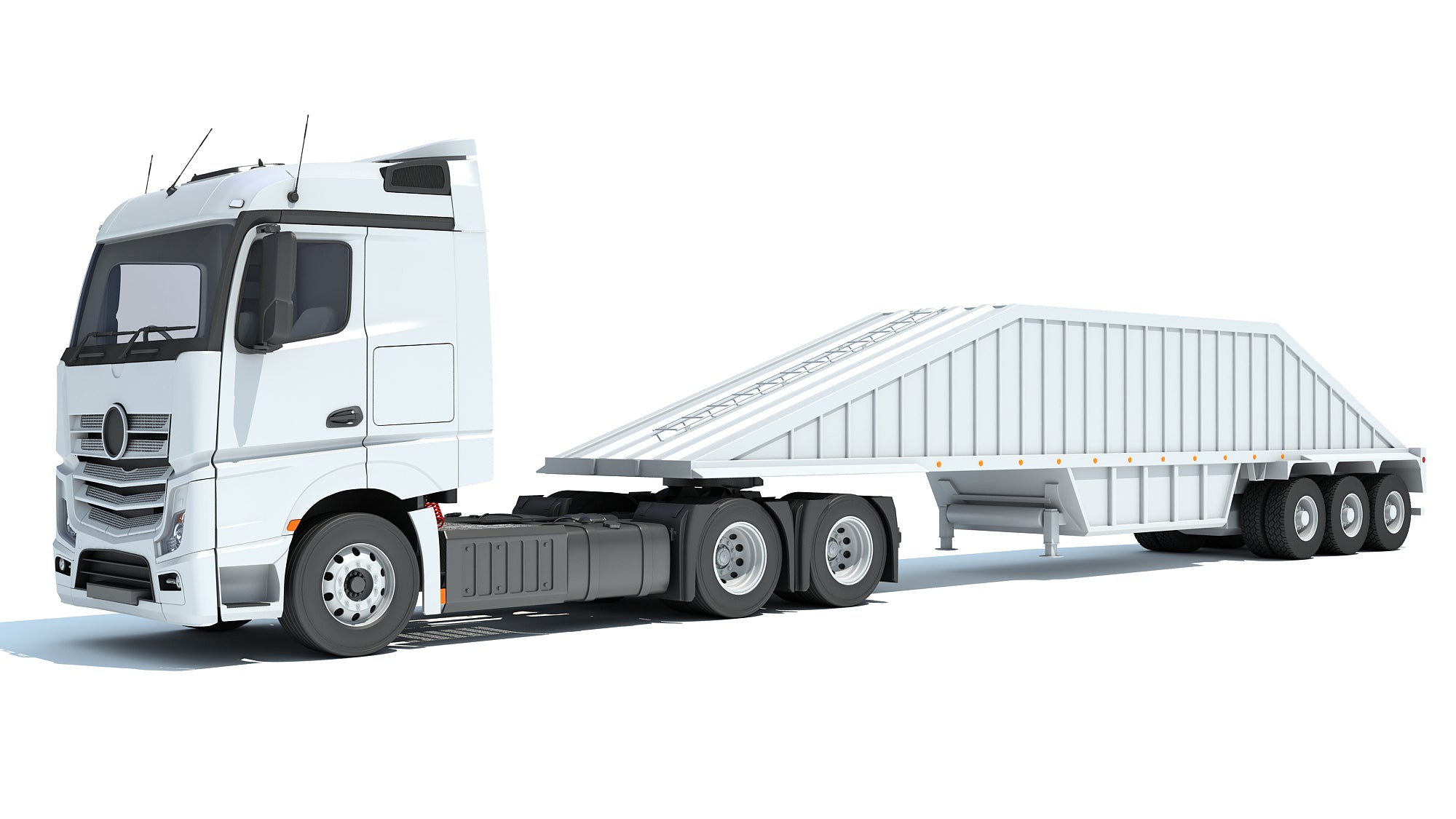 Truck with Bottom Dump Trailer