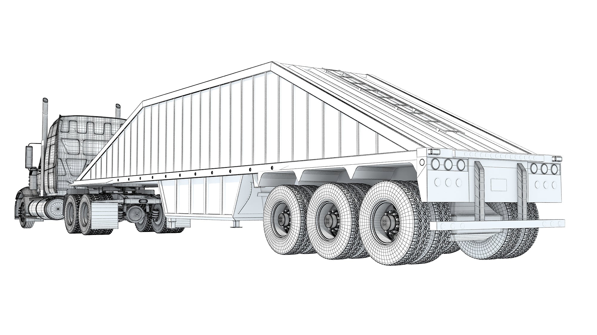 Bottom Dump Truck with Trailer