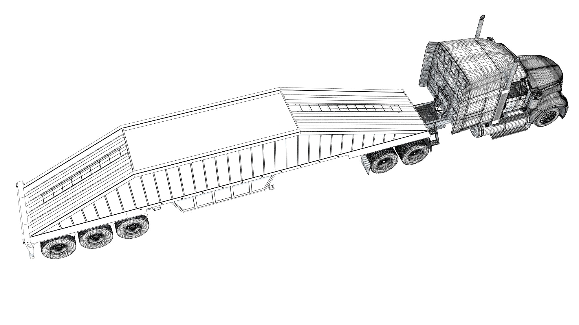 Bottom Dump Truck with Trailer