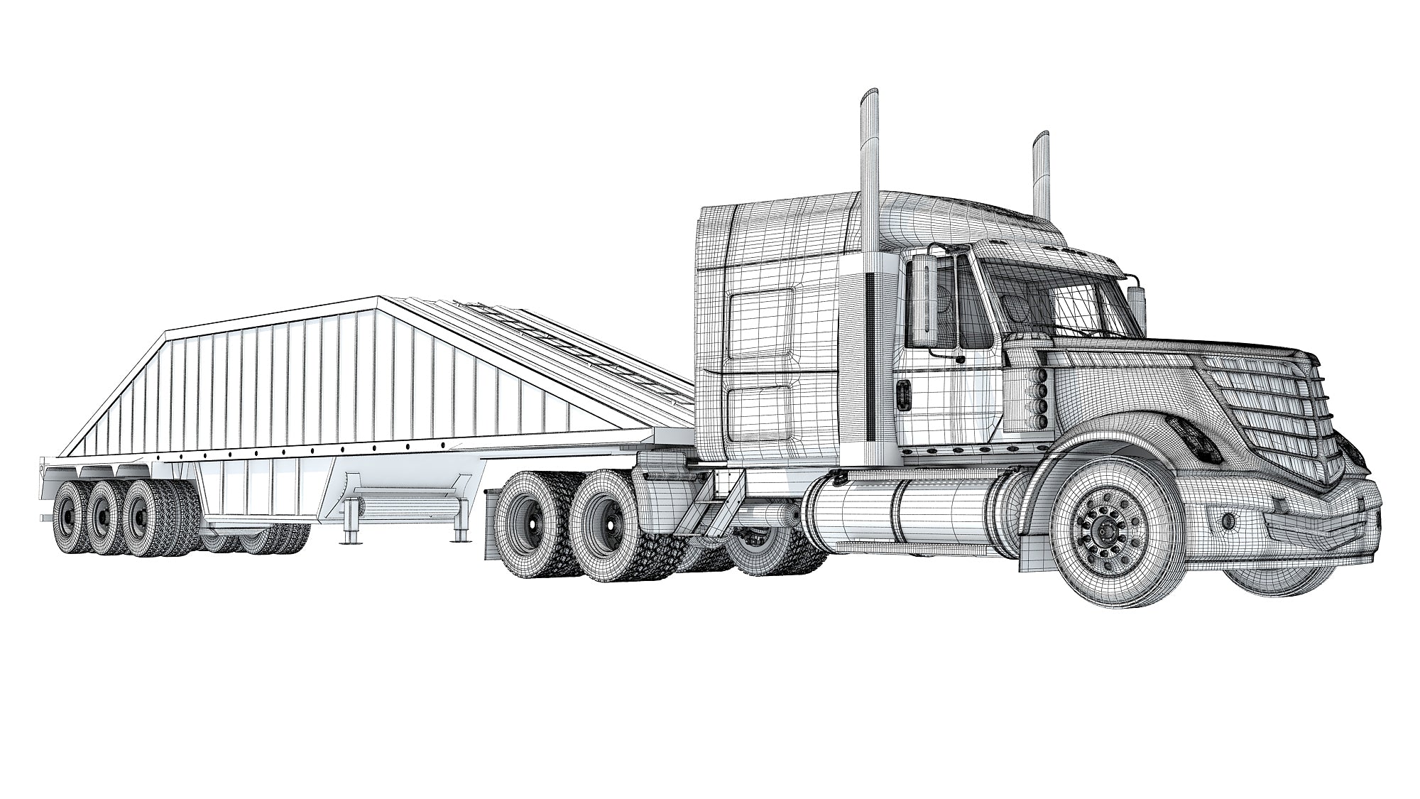 Bottom Dump Truck with Trailer