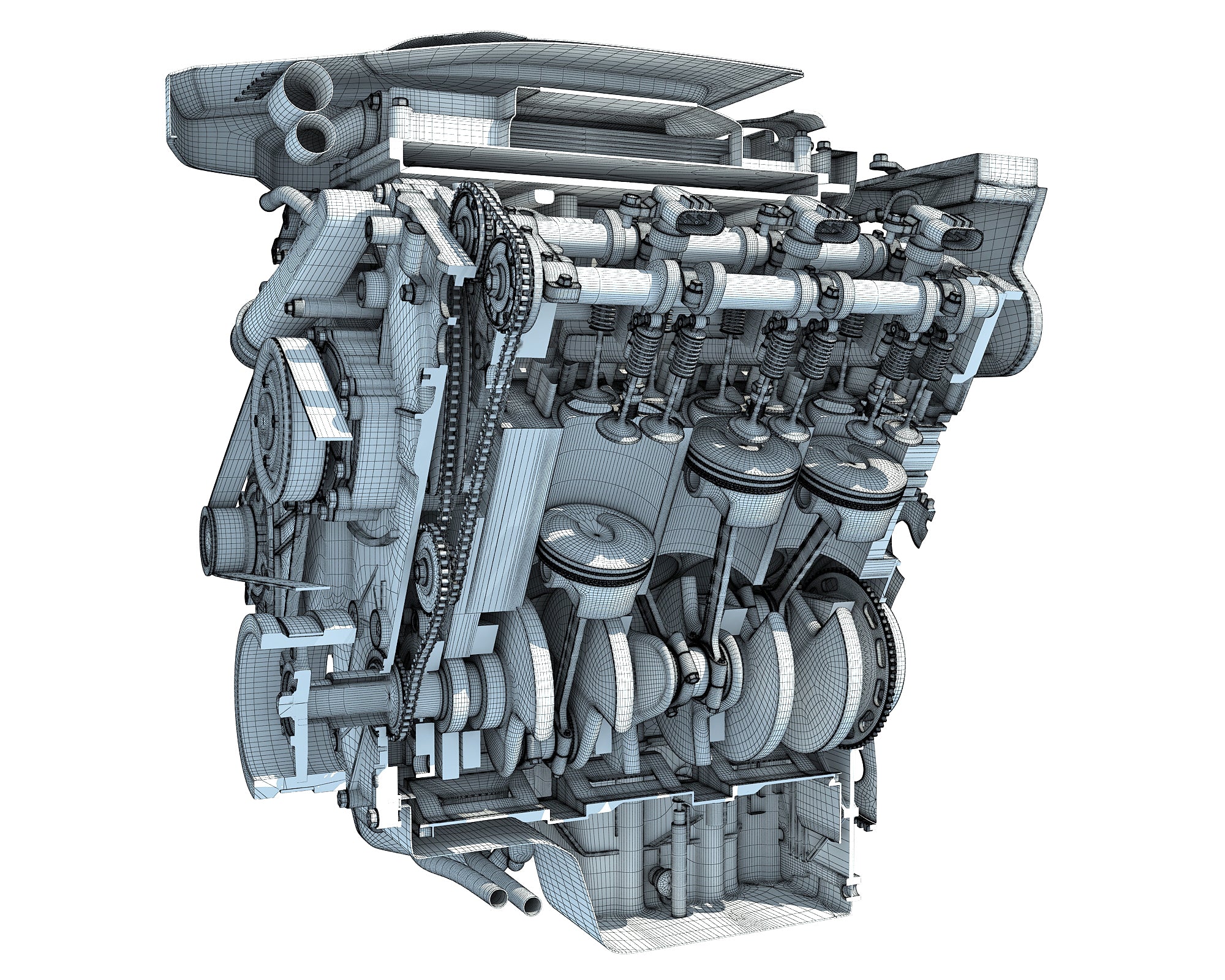 Sectioned Engine 3D Models
