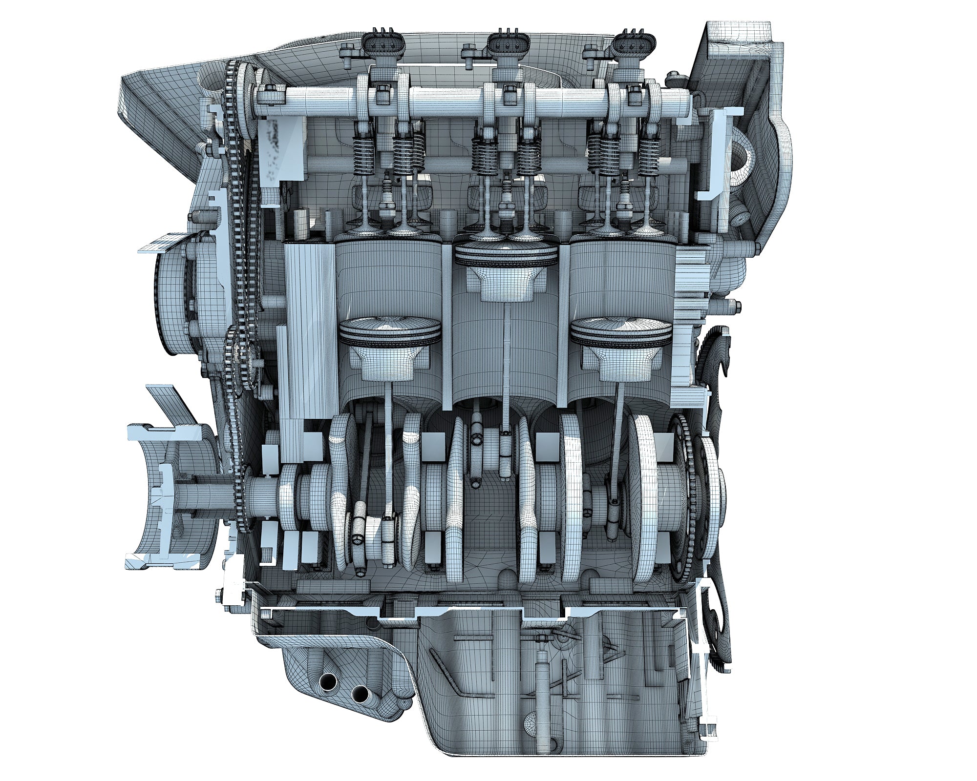 Sectioned Engine 3D Models