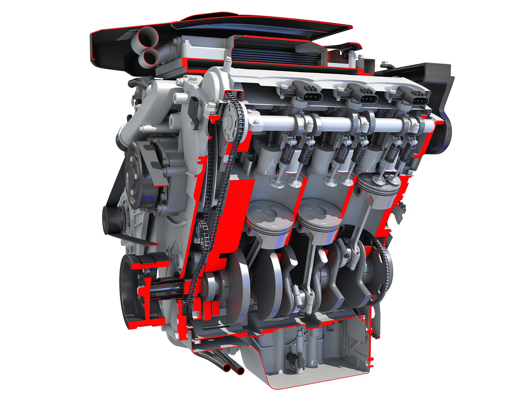 V6 Car Engine Cutaway
