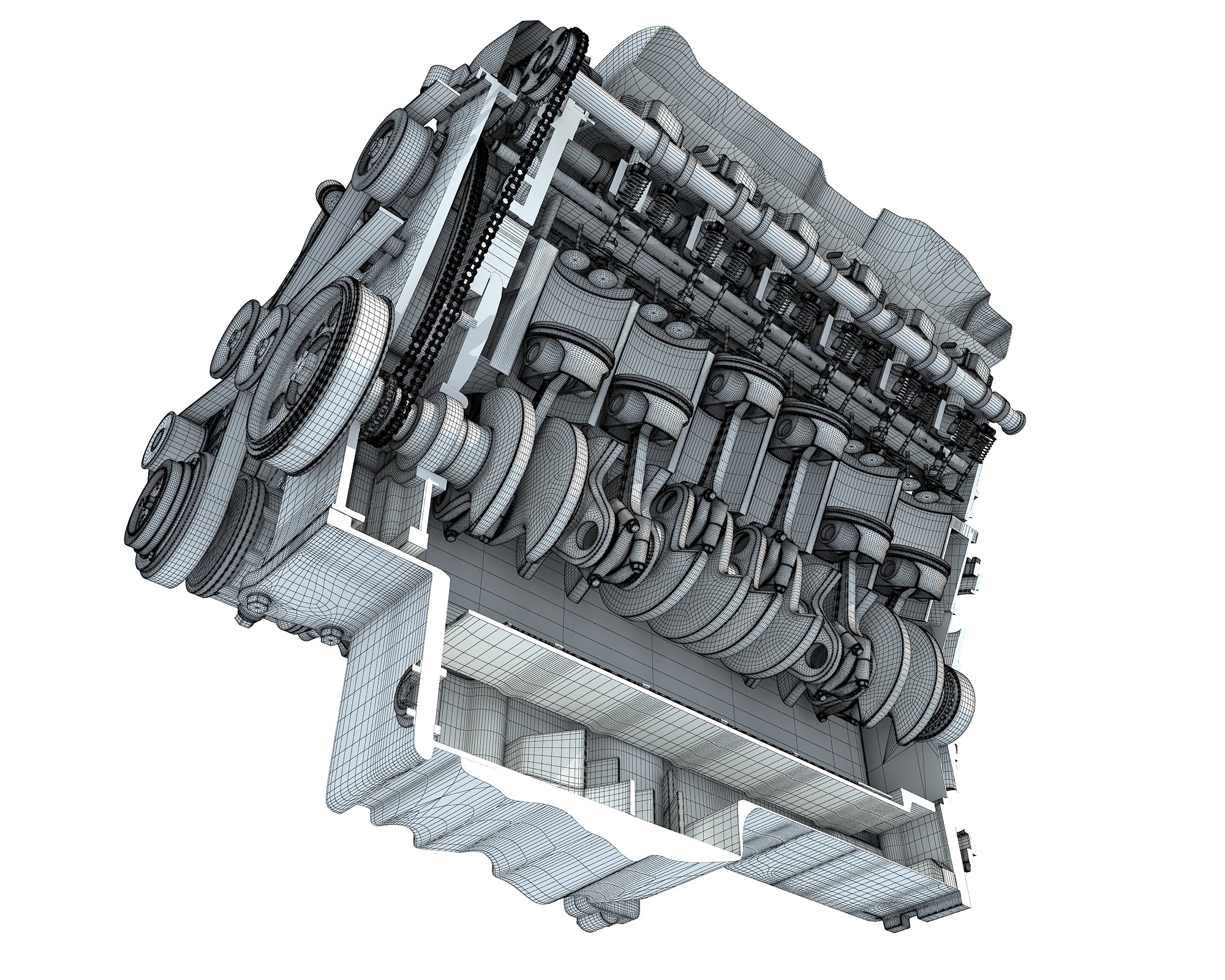 Cutaway Animated V12 Engine