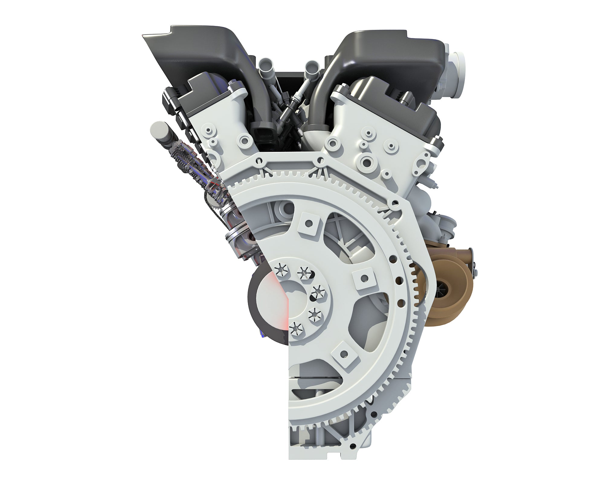Cutaway Animated V12 Engine