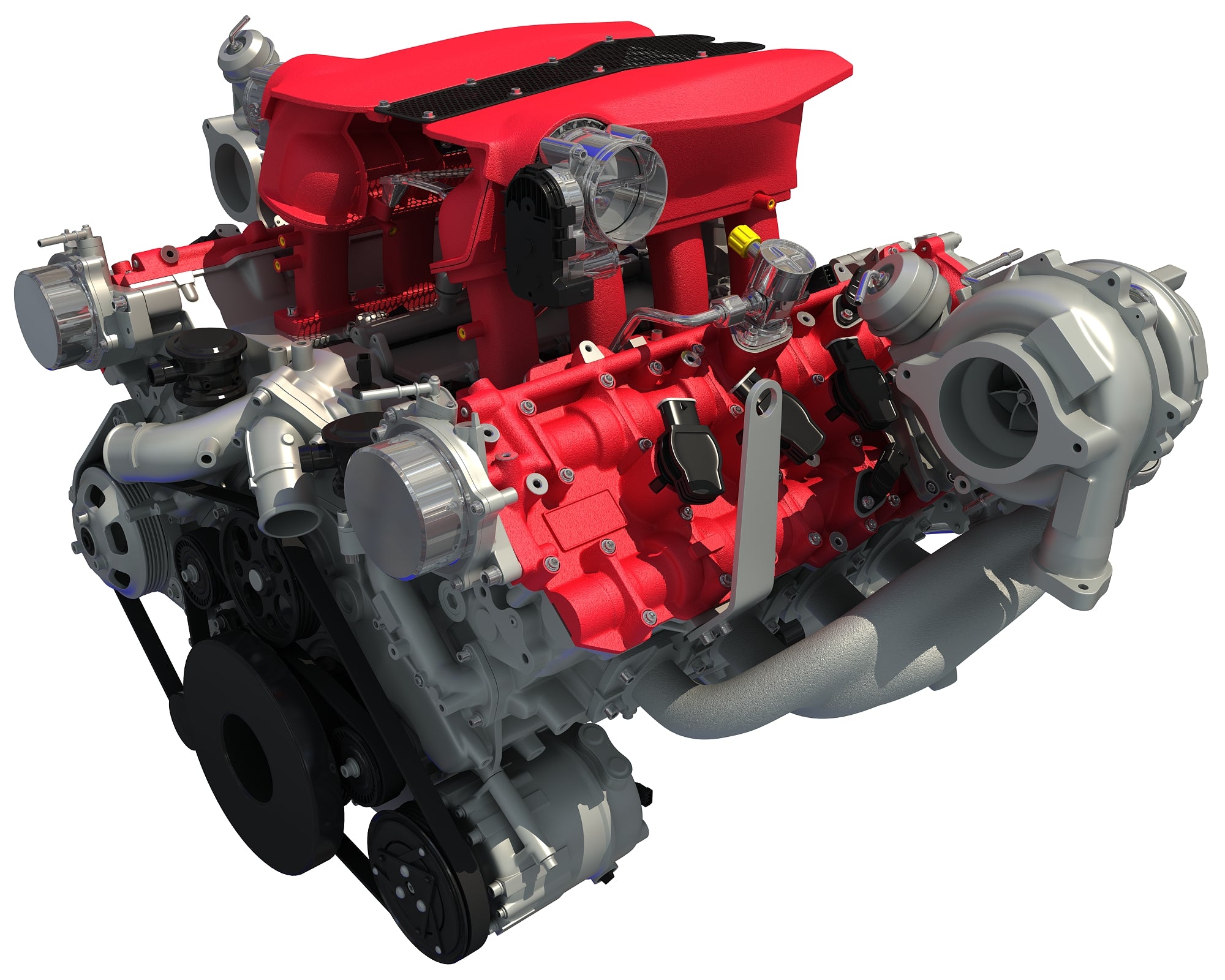 Ferrari 488 GTB Twin Turbocharged V8 Engine