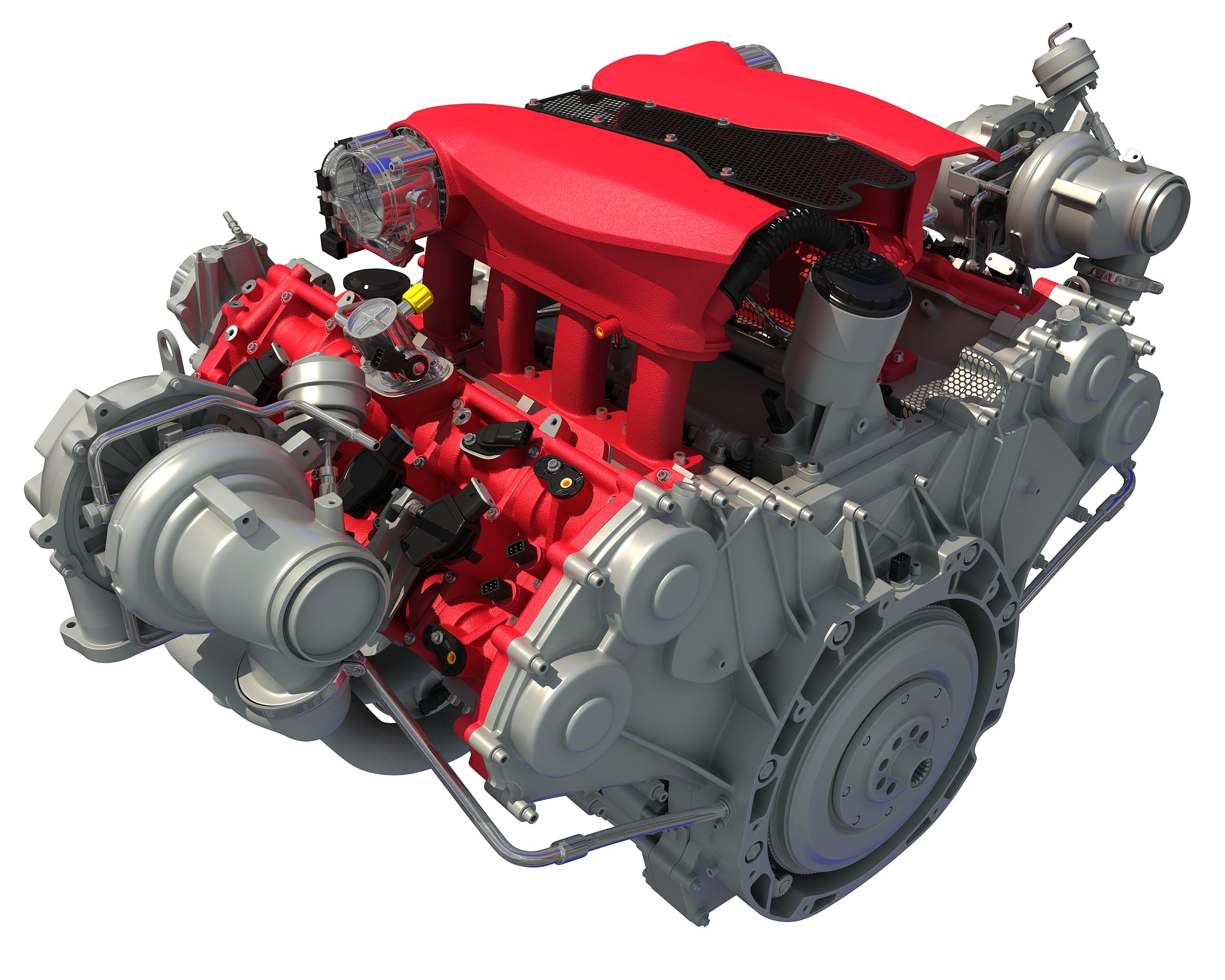 Turbocharged Engine 3D Model