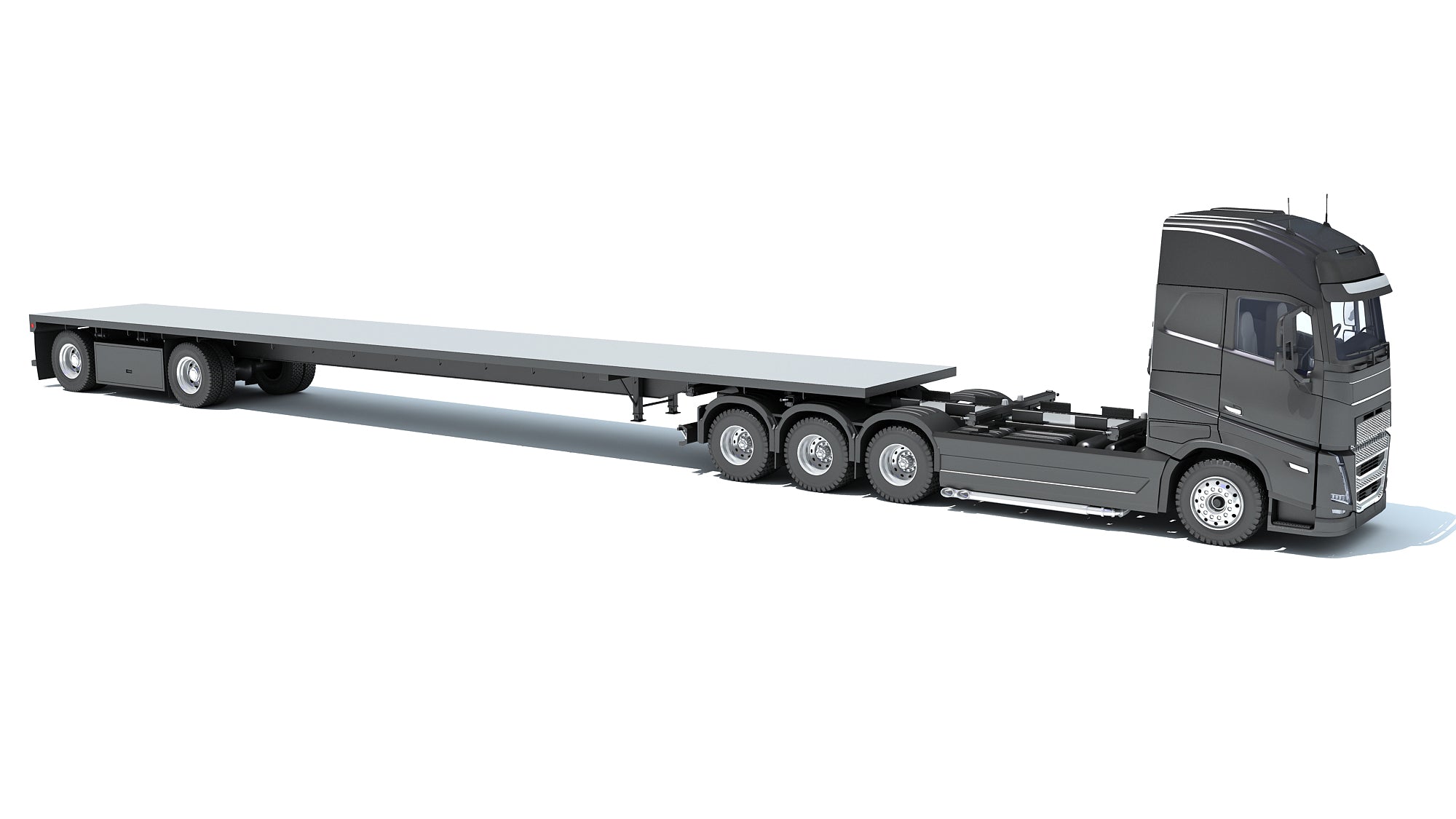 Truck with Flatbed Trailer