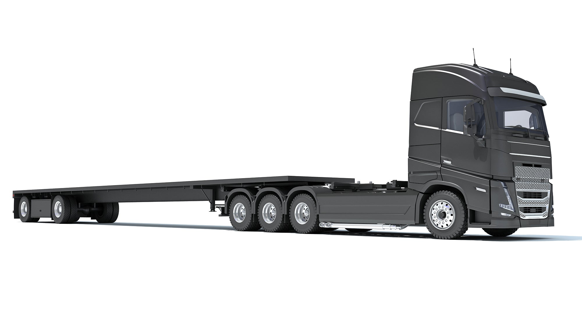 Truck with Flatbed Trailer
