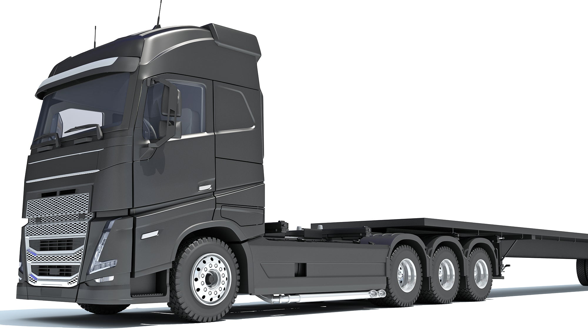 Truck with Flatbed Trailer