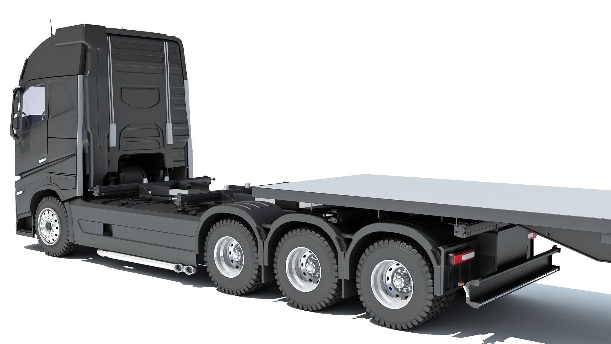 Truck with Flatbed Trailer