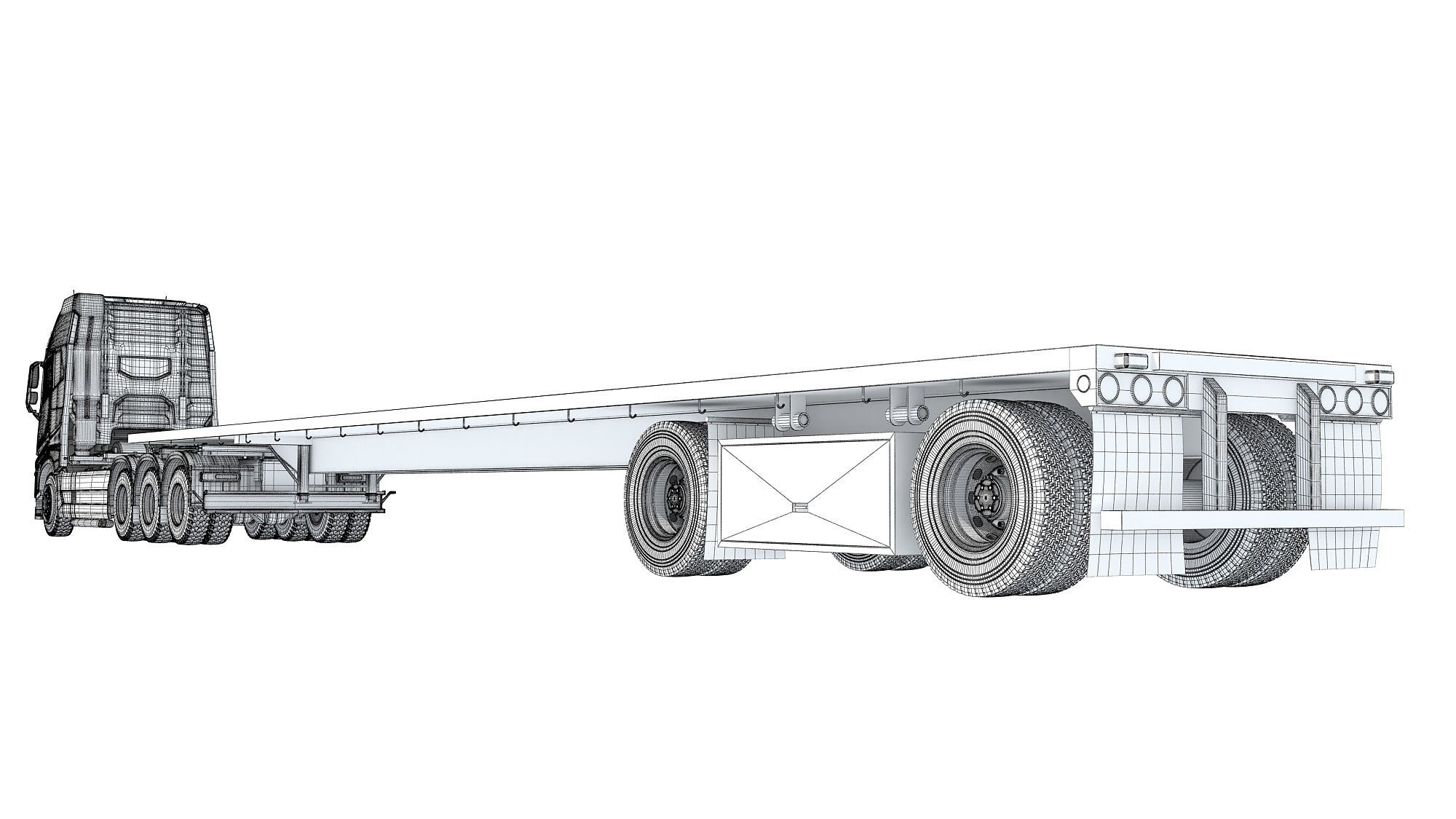 Truck with Flatbed Trailer