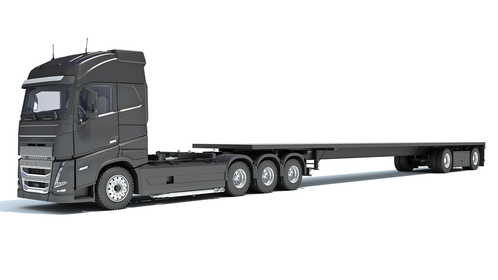 Truck with Flatbed Trailer