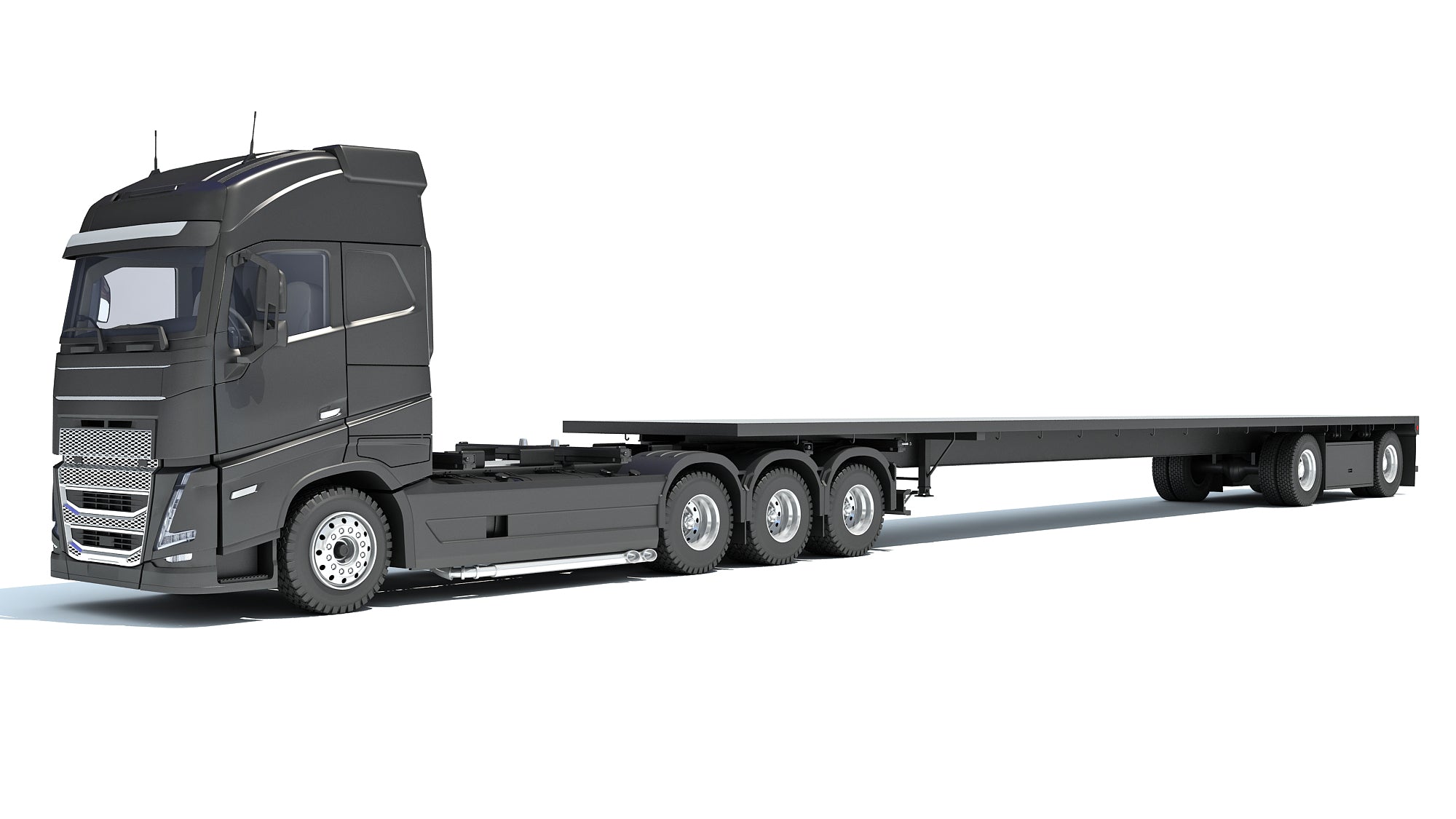 Truck with Flatbed Trailer