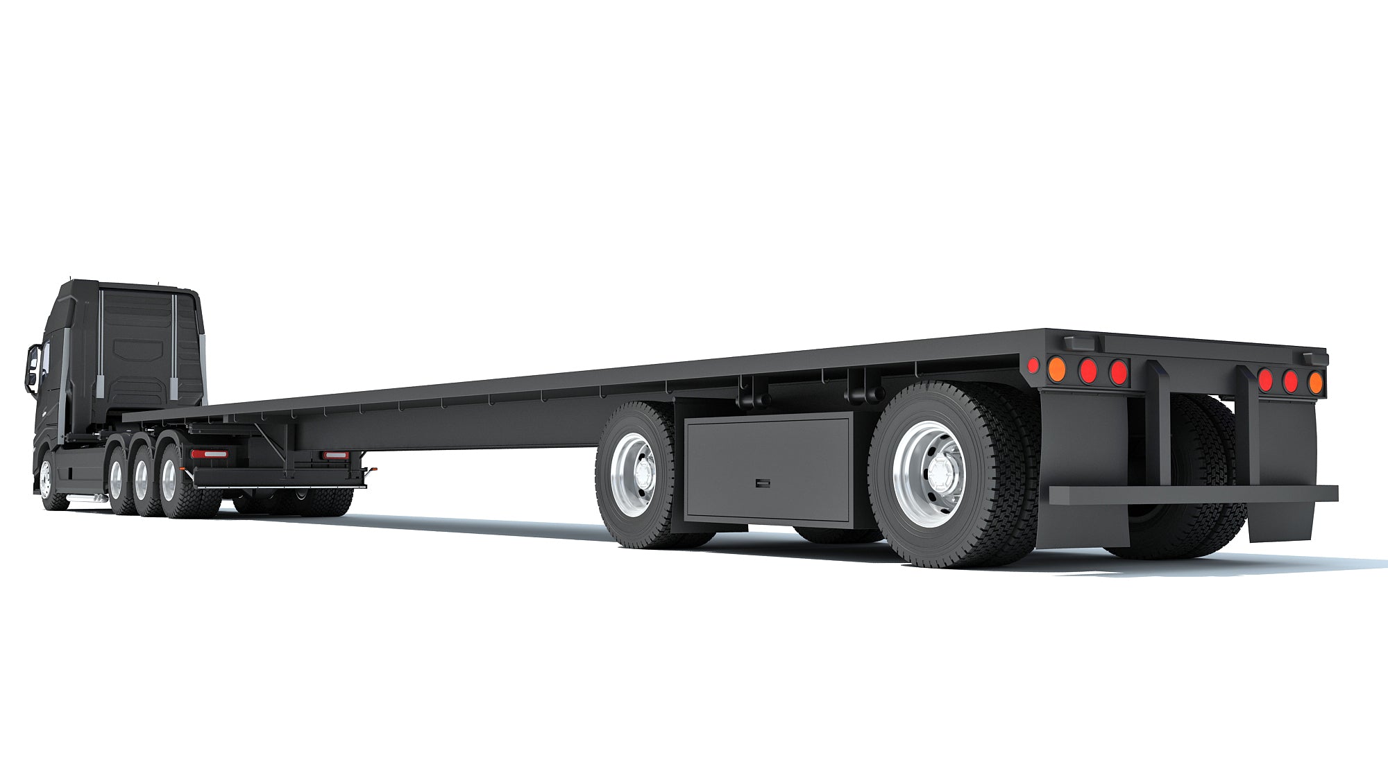 Truck with Flatbed Trailer